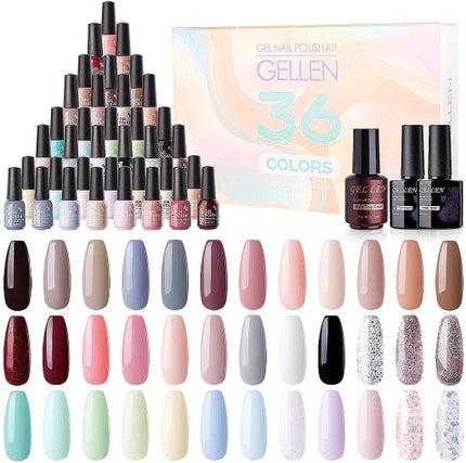 Gellen ジェルネイル カラージェル 36色セット ベーストップマットジェル付き ポリッシュタイプ セルフネイル/Gellen/ジェルネイルを使ったクチコミ(1枚目)