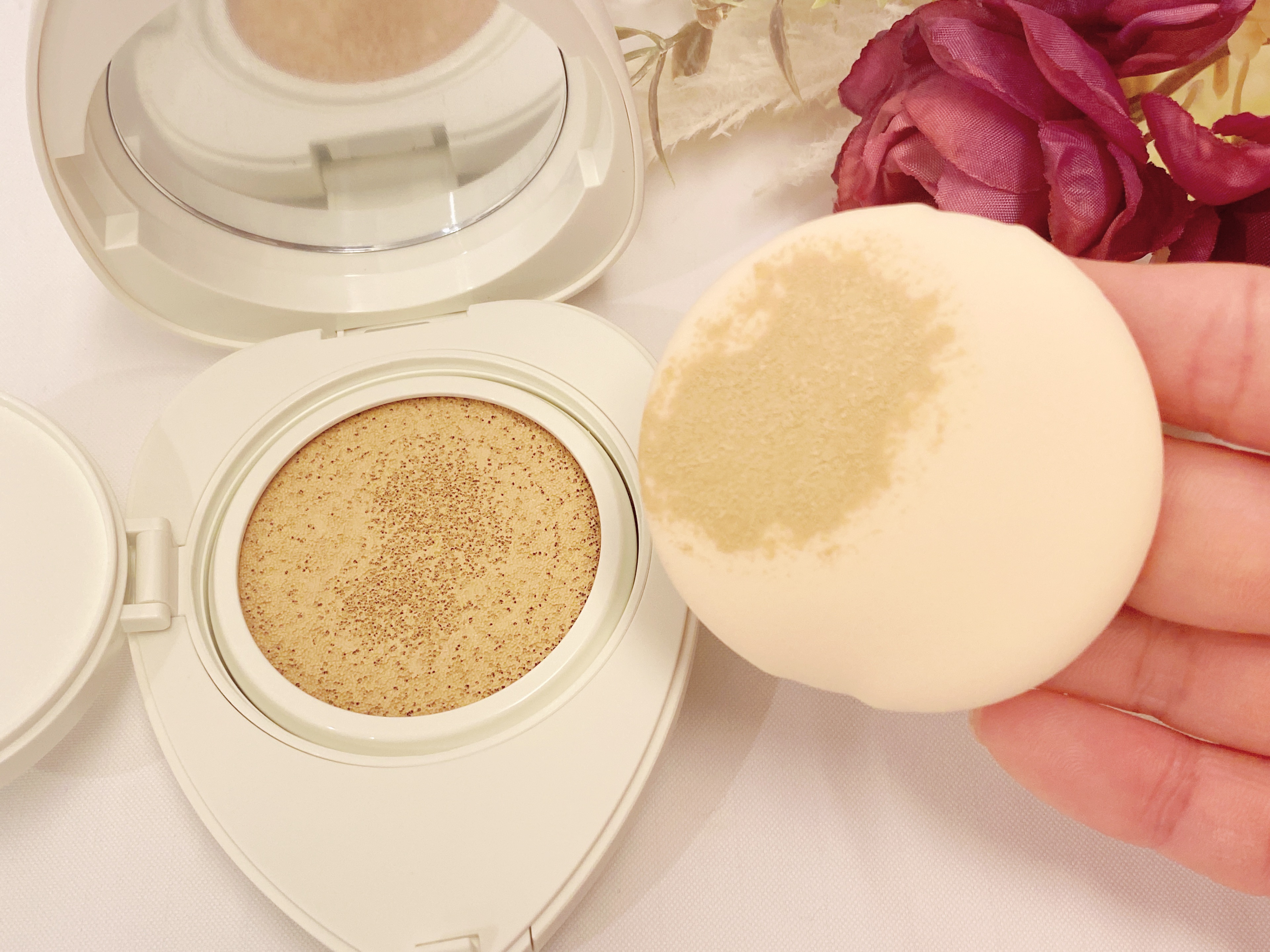 トワタッチ ハートクッション マットカバー/troistouch/クッションファンデーションを使ったクチコミ（3枚目）