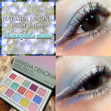 Natasha Denona  パステルパレットのクチコミ「ネモフィラメイク💙🤍✨
NATASHA DENONAPastel palette

⁡
この前.....」（1枚目）