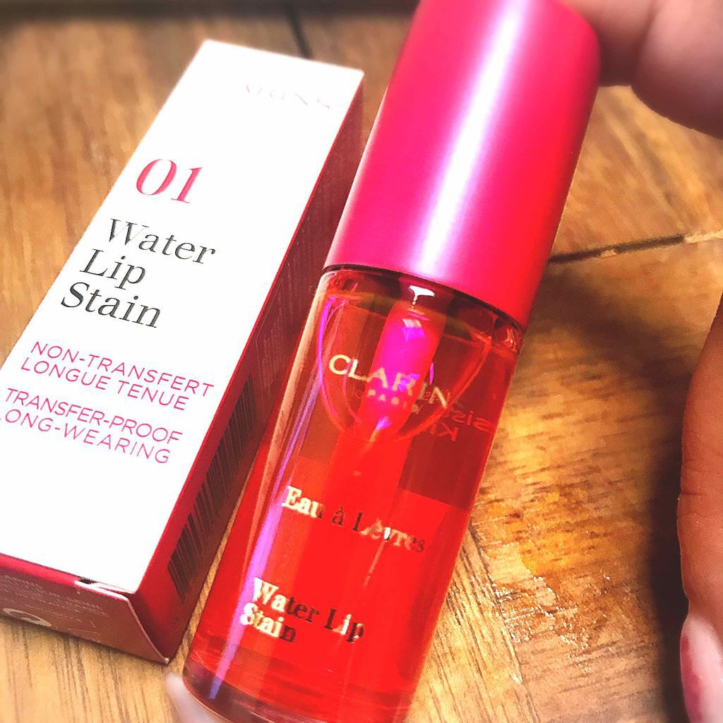 ウォーターリップ ステイン 01 ローズ ウォーター/CLARINS/リップグロスを使ったクチコミ（1枚目）