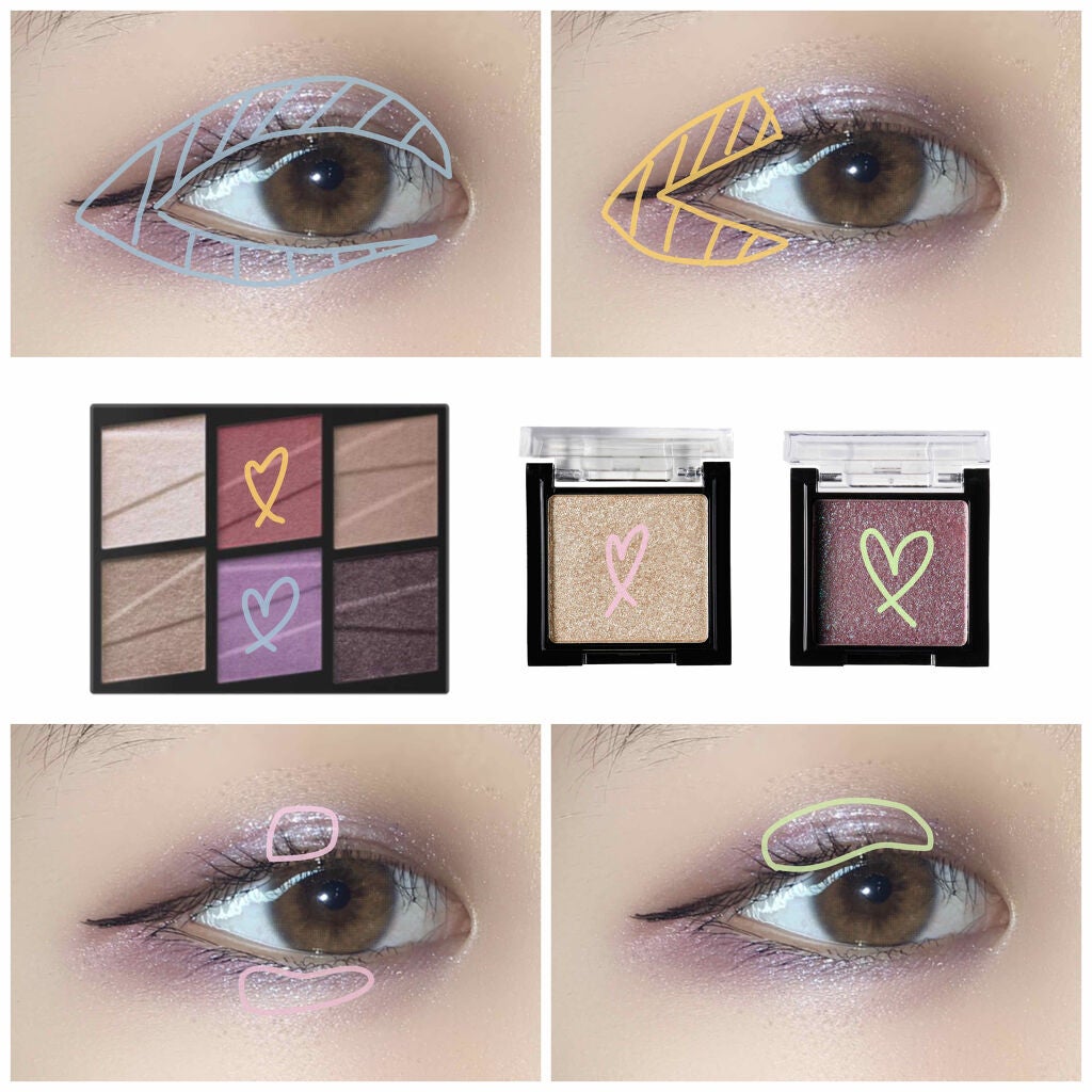 UR GLAMãPOWDER EYESHADOW/U R GLAM/åè²ã¢ã€ã·ã£ããŠã䜿ã£ãã¯ãã³ãïŒ3æç®ïŒ