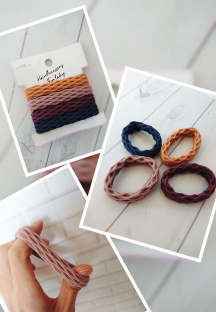 リングゴム ニュアンスカラー4P/セリア/ヘアアクセサリーを使ったクチコミ(2枚目)