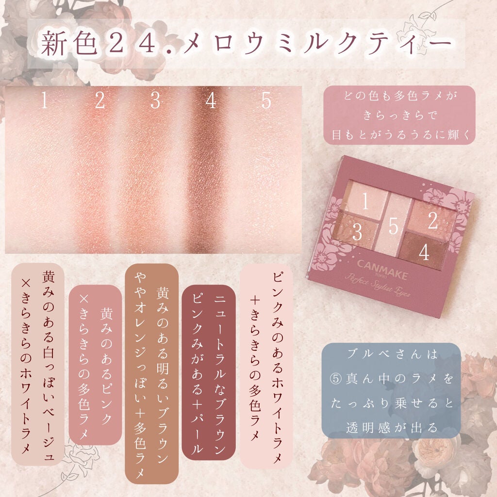 パーフェクトスタイリストアイズ/キャンメイク/アイシャドウパレットを使ったクチコミ(1枚目)