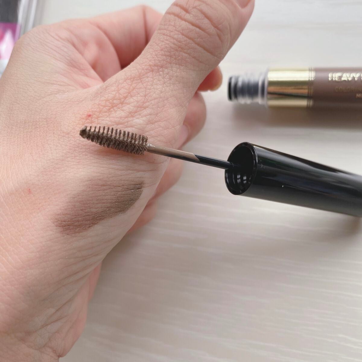 カラーリングアイブロウ マイクロ/ヘビーローテーション/眉マスカラを使ったクチコミ(3枚目)