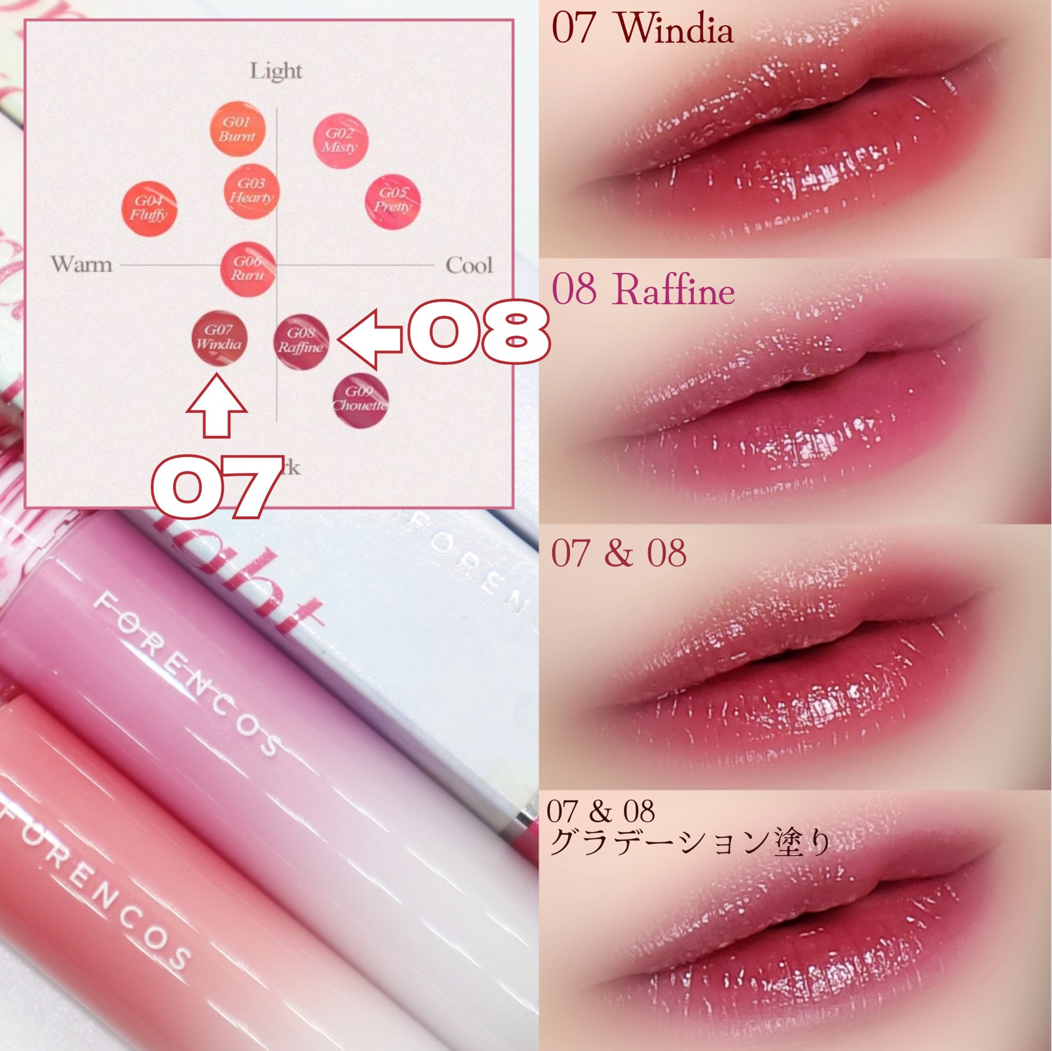 オールライトムードグローティント/フォレンコス/リップティントを使ったクチコミ（2枚目）