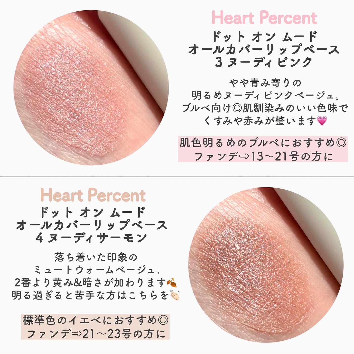 ドット オン ムード オールカバー リップベース/Heart Percent/リップクリームを使ったクチコミ(4枚目)