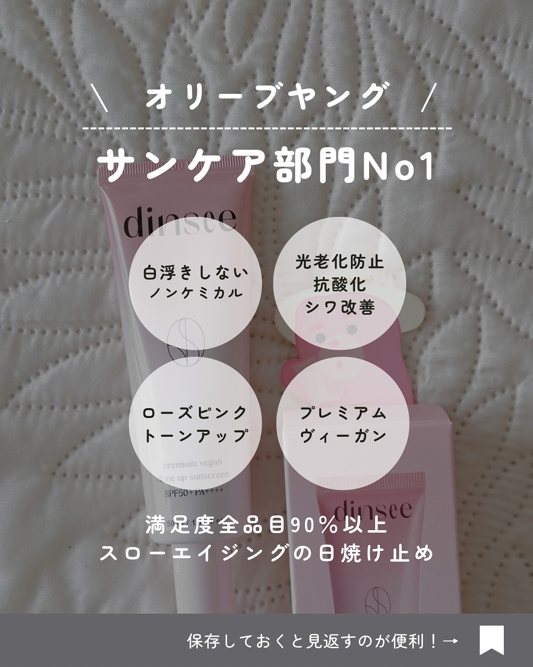 プレミ アムビーガン トーンアップ日焼け止め SPF50+PA++++/dinsee/日焼け止めミルクを使ったクチコミ（2枚目）