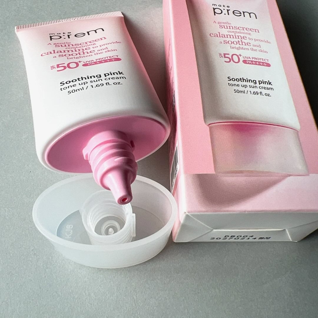 スージングピンクトーンアップ日焼け止め/make prem/日焼け止めクリームを使ったクチコミ(2枚目)