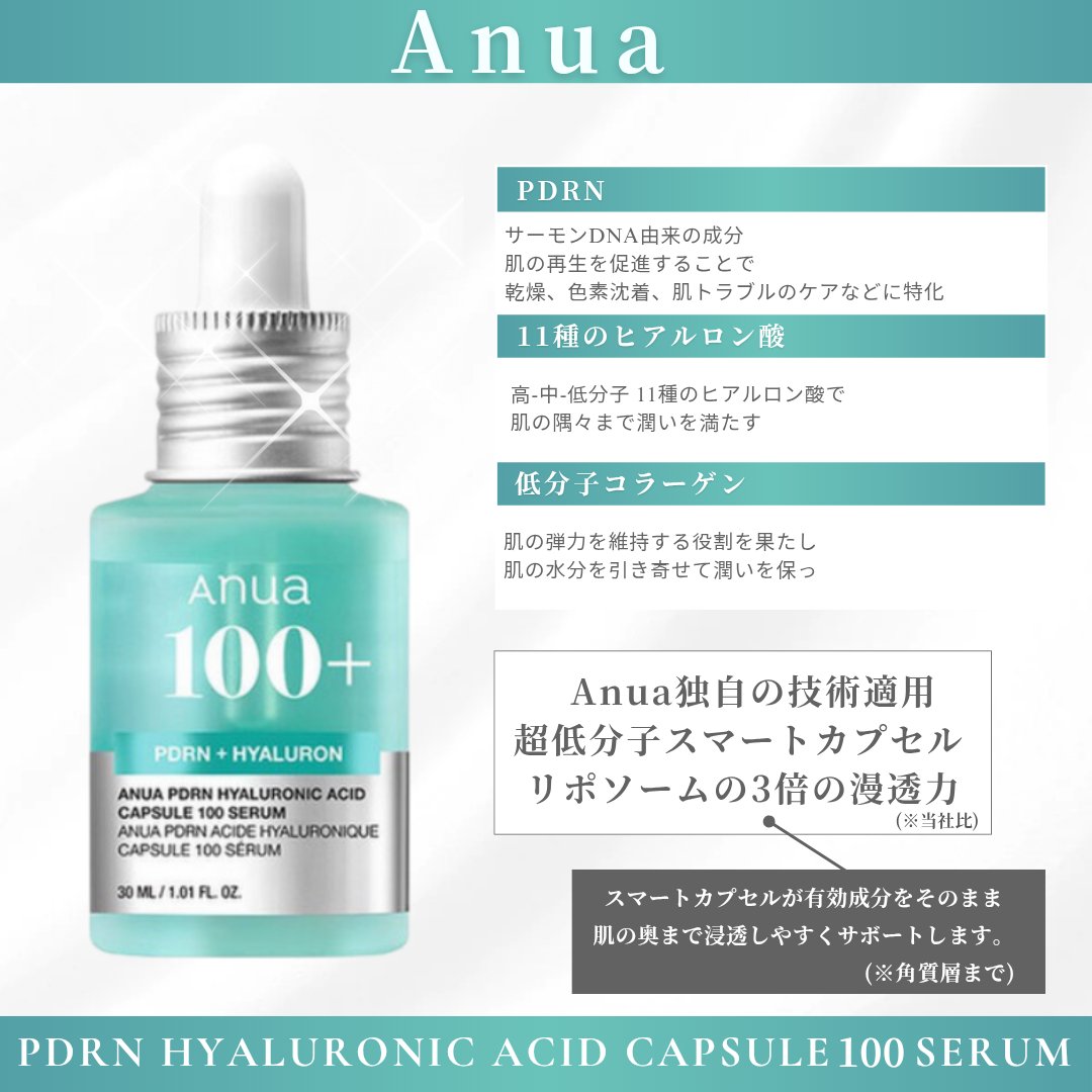 PDRNヒアルロン酸カプセル100セラム/Anua/美容液を使ったクチコミ（1枚目）