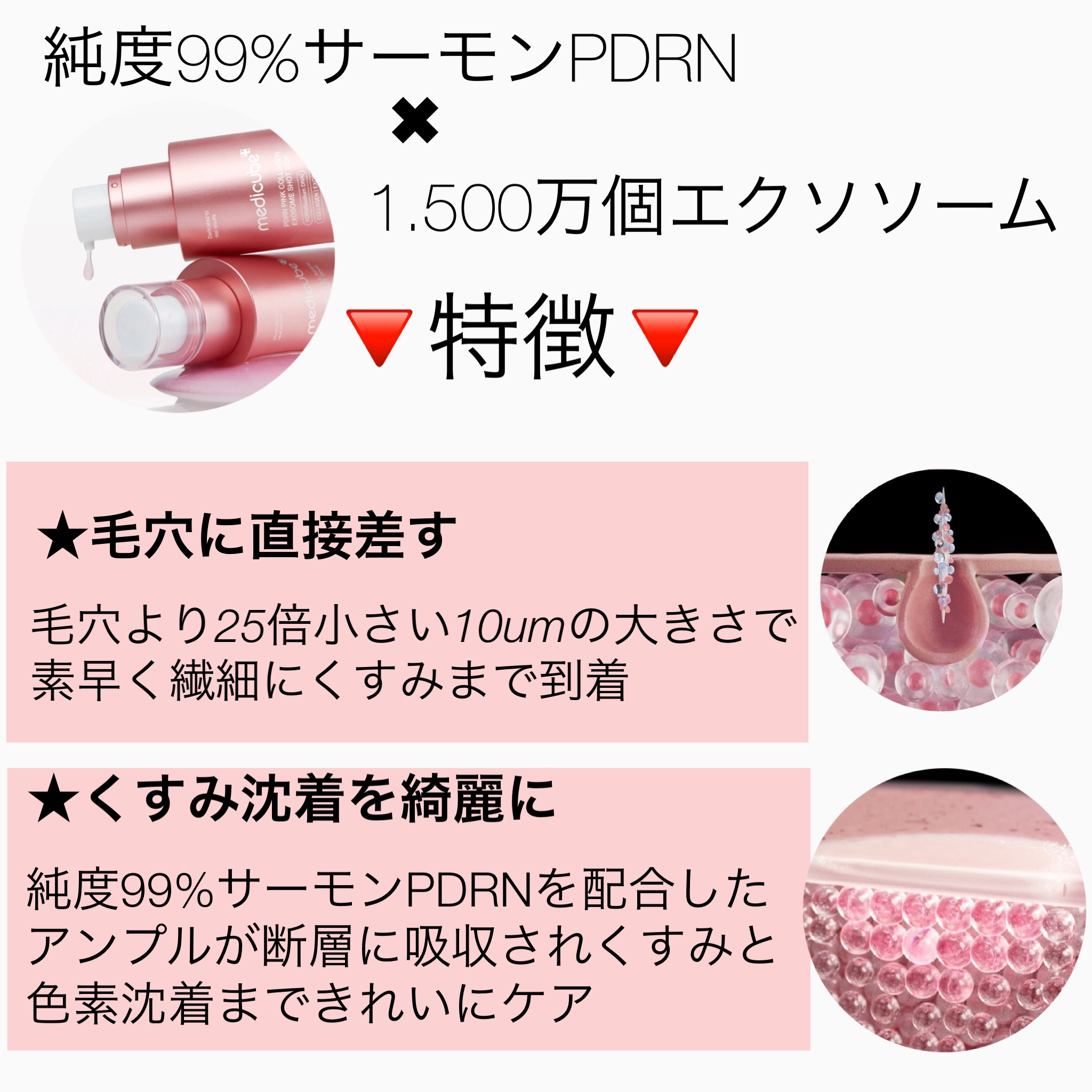 PDRNピンクエクソソームショット2000/MEDICUBE/美容液を使ったクチコミ（3枚目）
