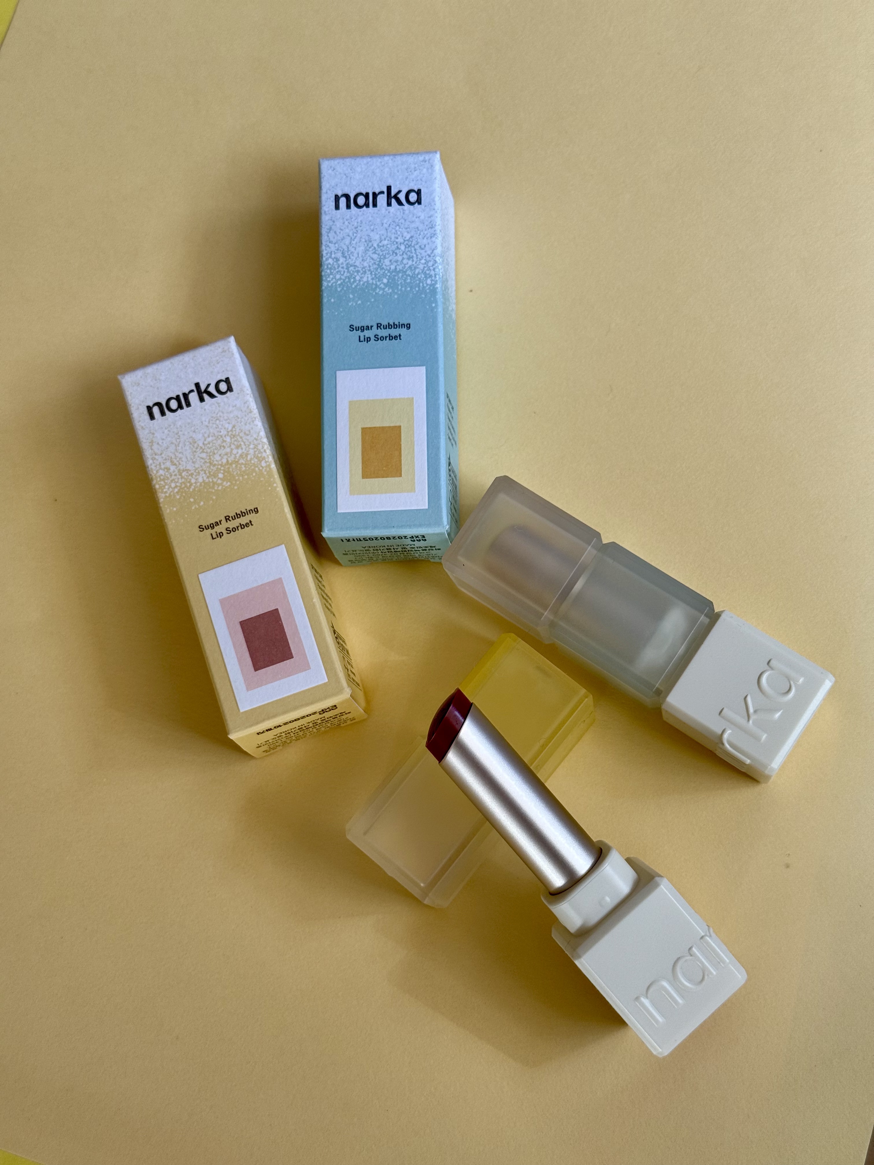 シュガーラビングリップソルベ/narka/リップスクラブを使ったクチコミ（1枚目）