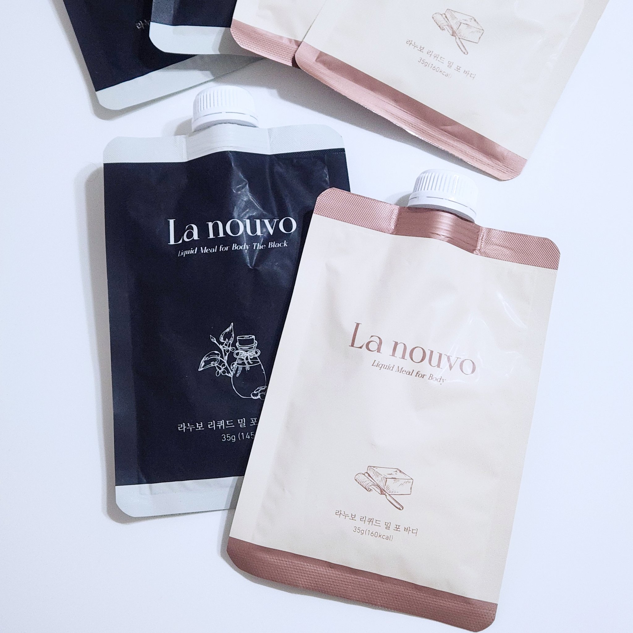 ラヌボ 韓国 美容プロテイン シェイク 黒ごま味/La nouvo/その他プロテインを使ったクチコミ（1枚目）