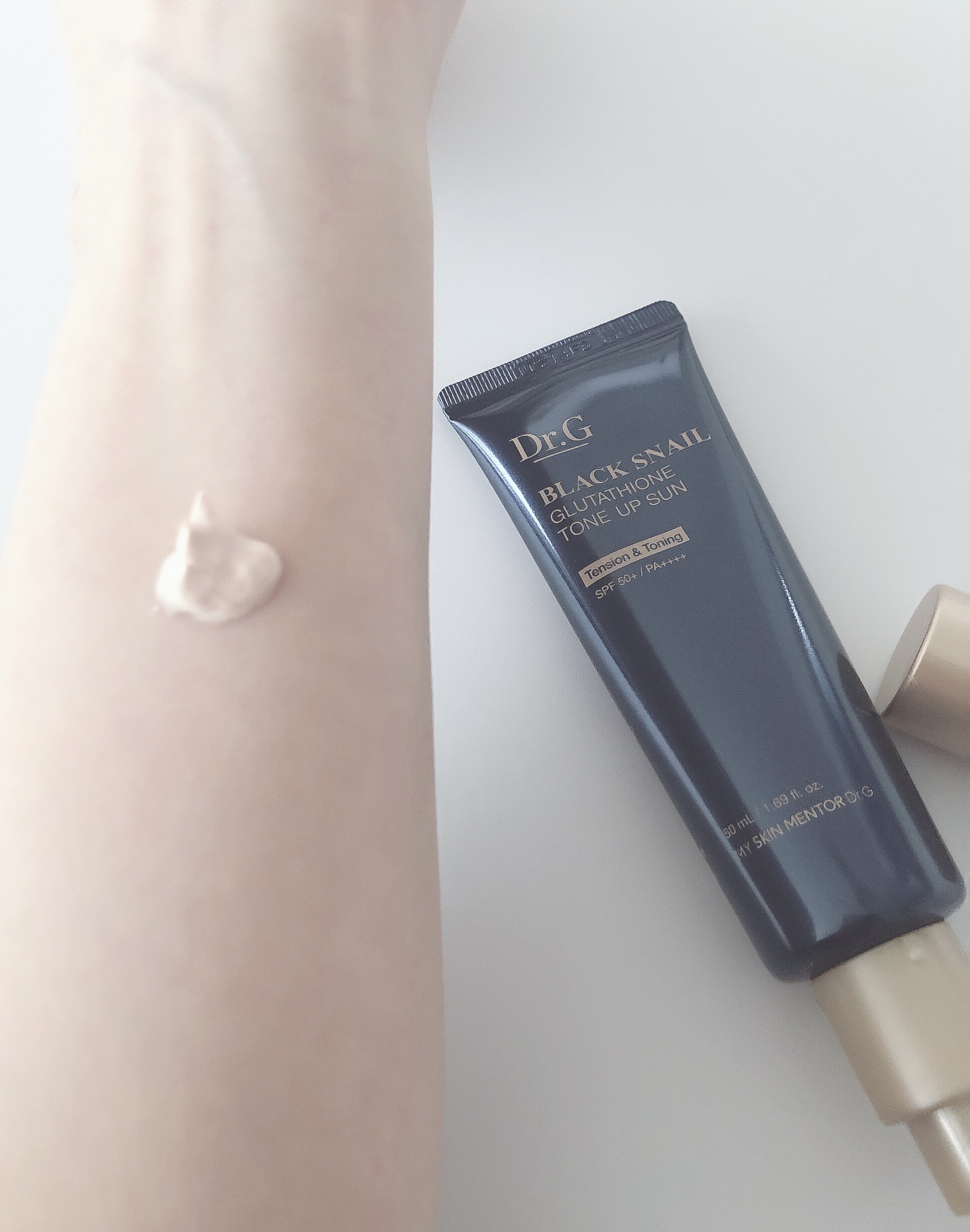 ブラックスネイルグルタチオントーンアップサン/Dr.G/日焼け止めクリームを使ったクチコミ（3枚目）