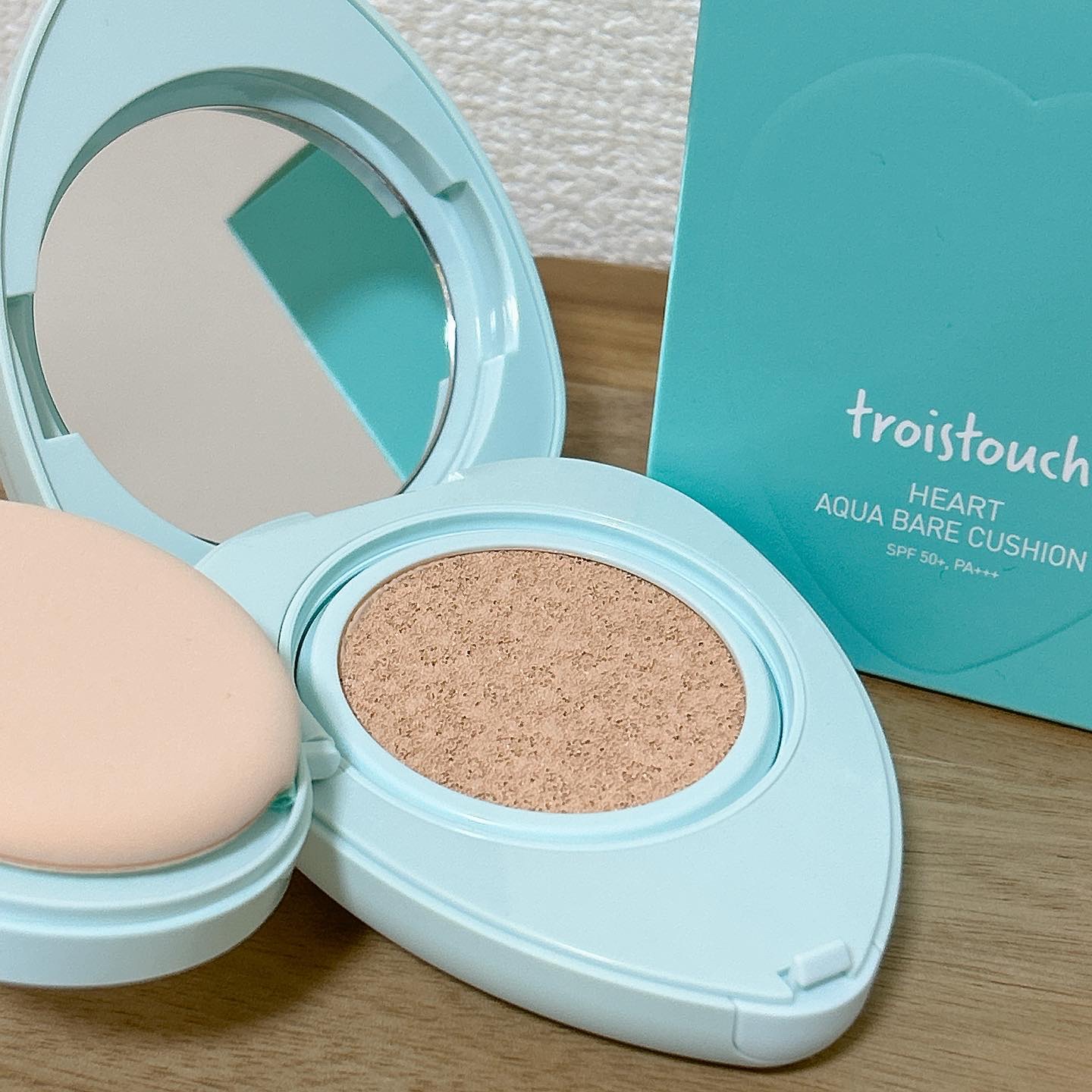トワタッチ ハートクッション アクアベア/troistouch/クッションファンデーションを使ったクチコミ（3枚目）
