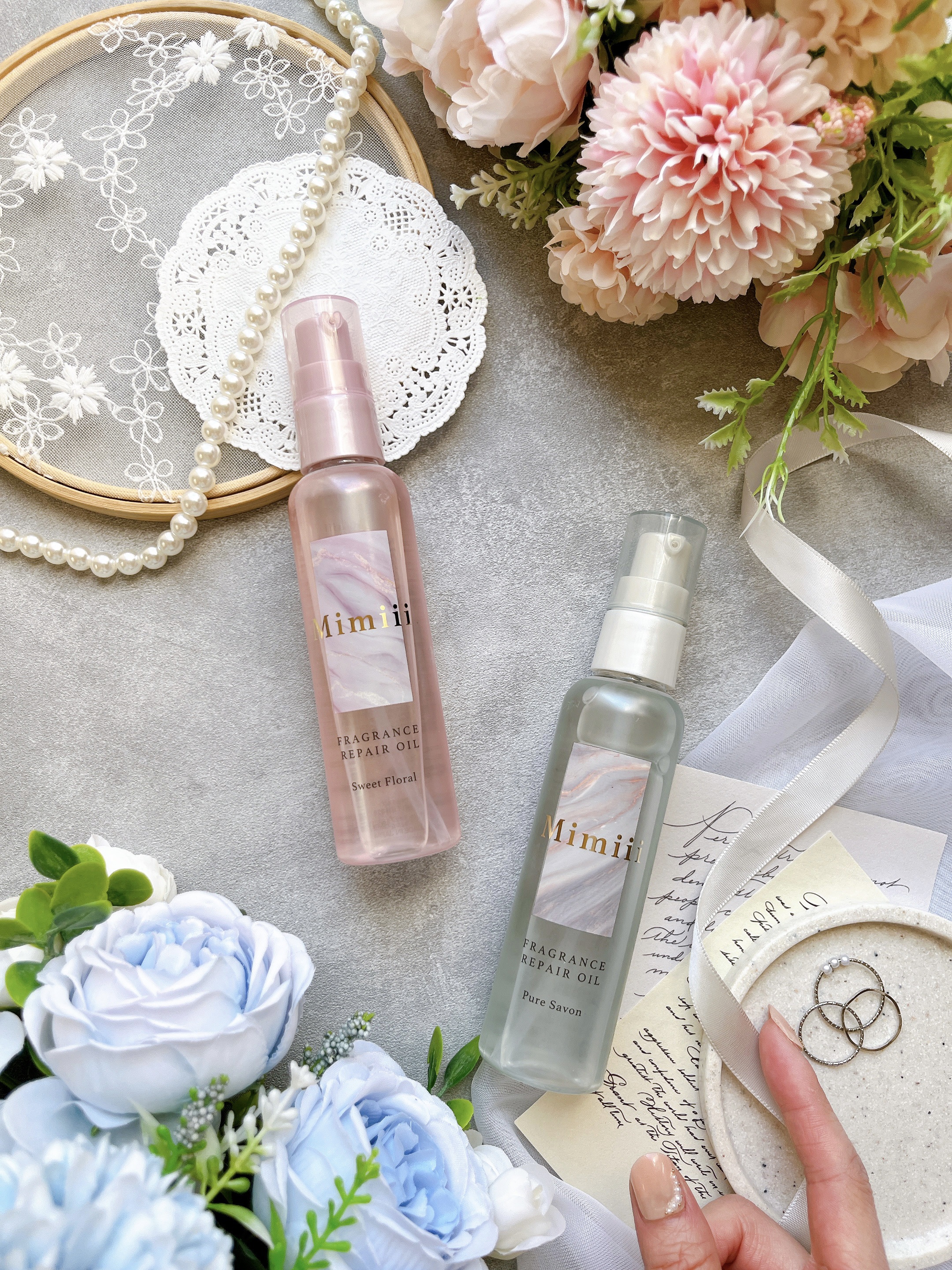 Mimiii フレグランスリペアオイル スウィートフローラル/Cue's/ヘアオイルを使ったクチコミ（1枚目）