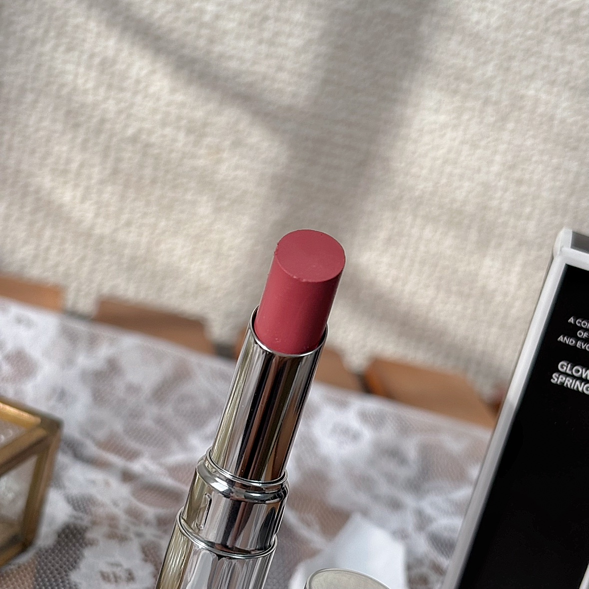 グロウバーム スプリングロゼ/ブリリアージュ/口紅を使ったクチコミ（3枚目）