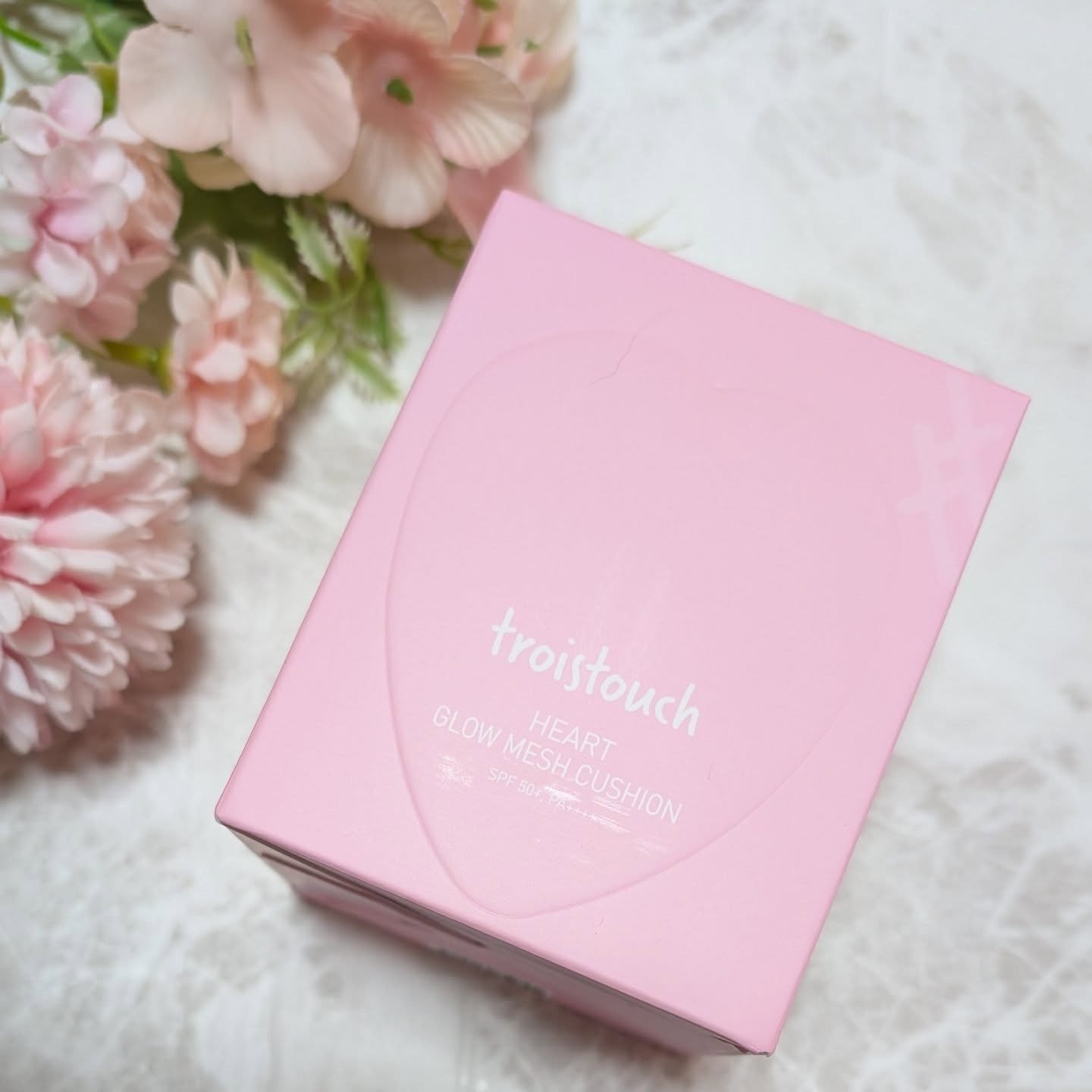 トワタッチ ハートクッション グロウメッシュ/troistouch/クッションファンデーションを使ったクチコミ（1枚目）