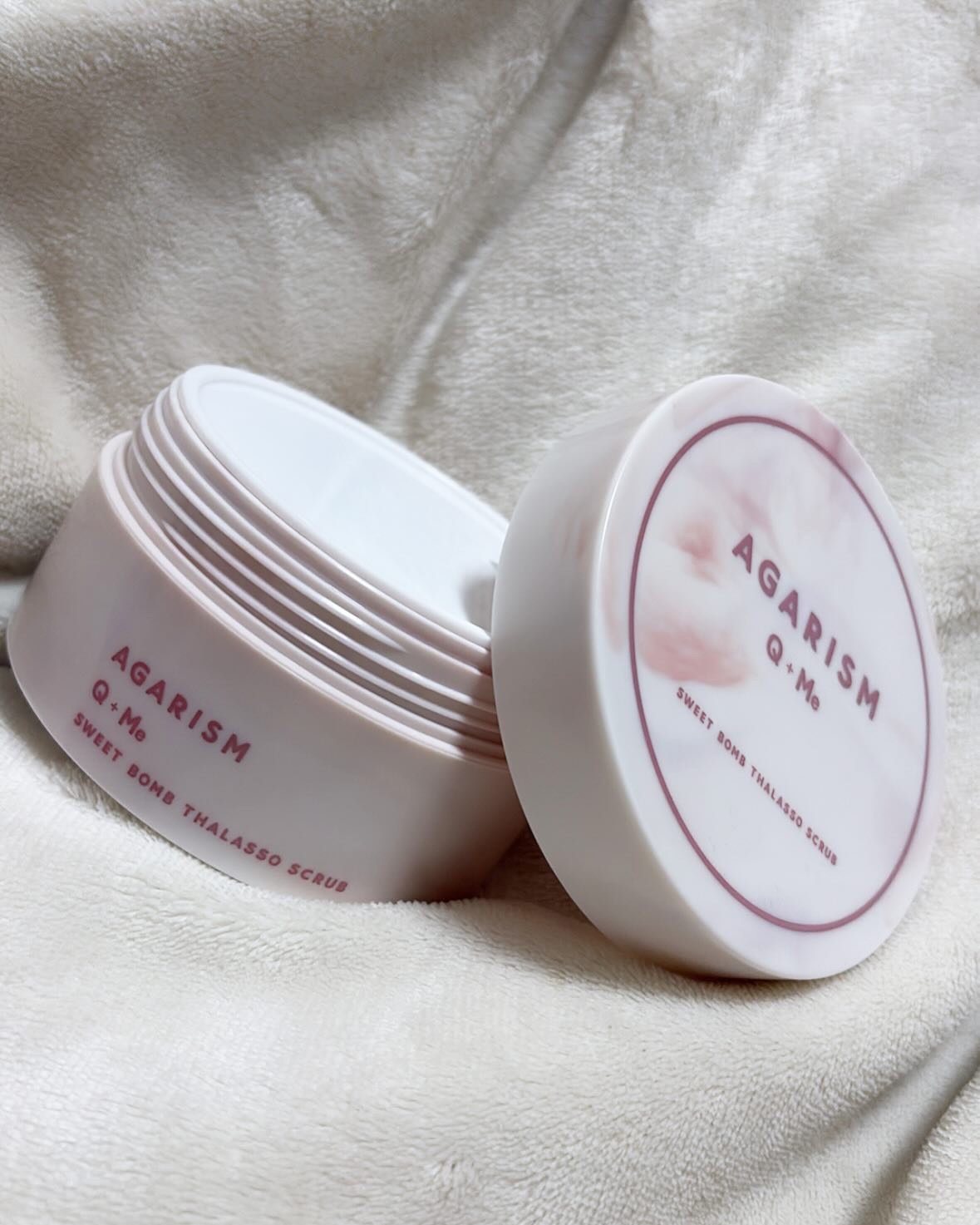 Q+Me スウィート ボム タラソ スクラブ/AGARISM/バスト・ヒップケアを使ったクチコミ（1枚目）