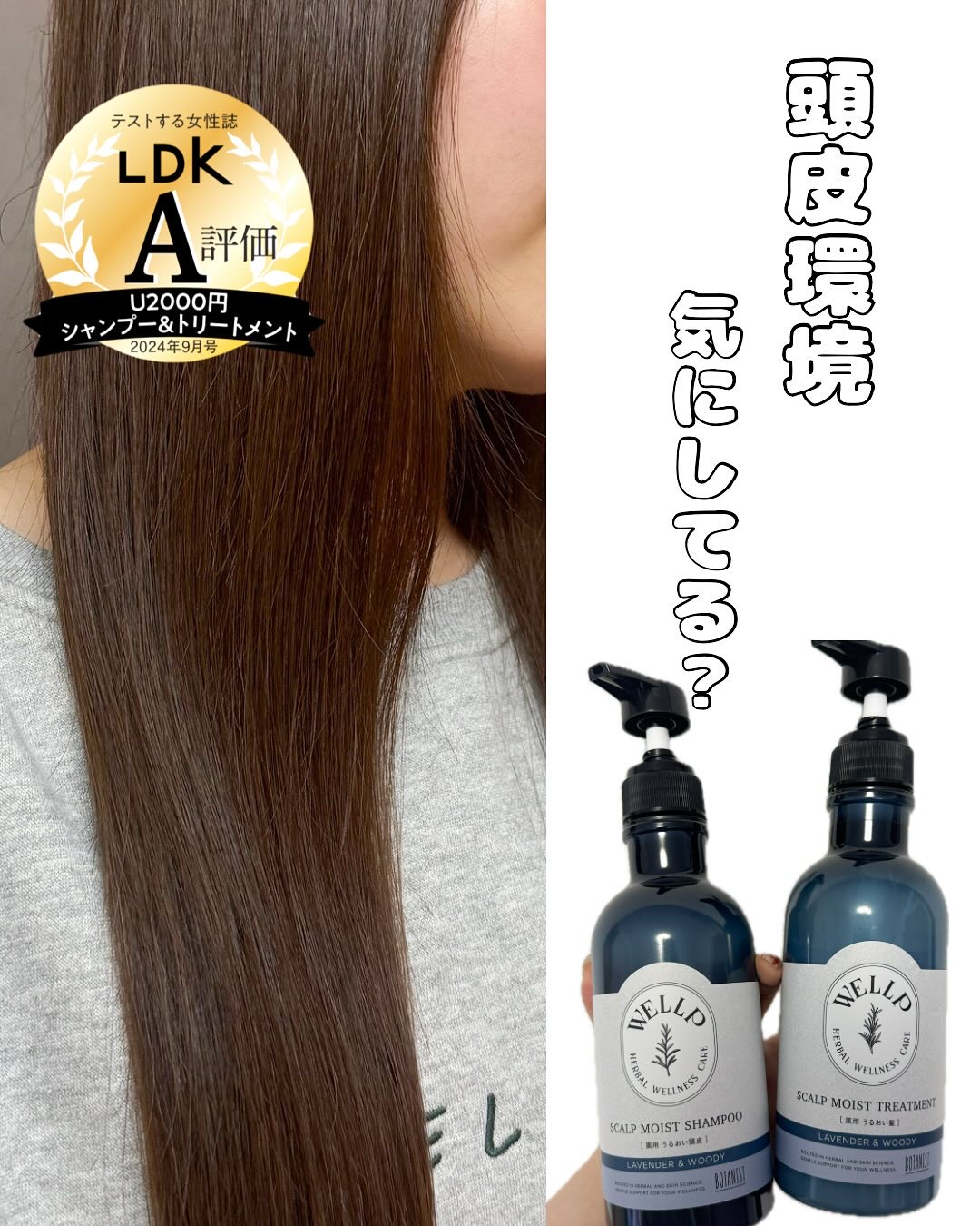 薬用スカルプケアシャンプー/トリートメント モイスト/WELLP/市販シャンプーを使ったクチコミ（1枚目）
