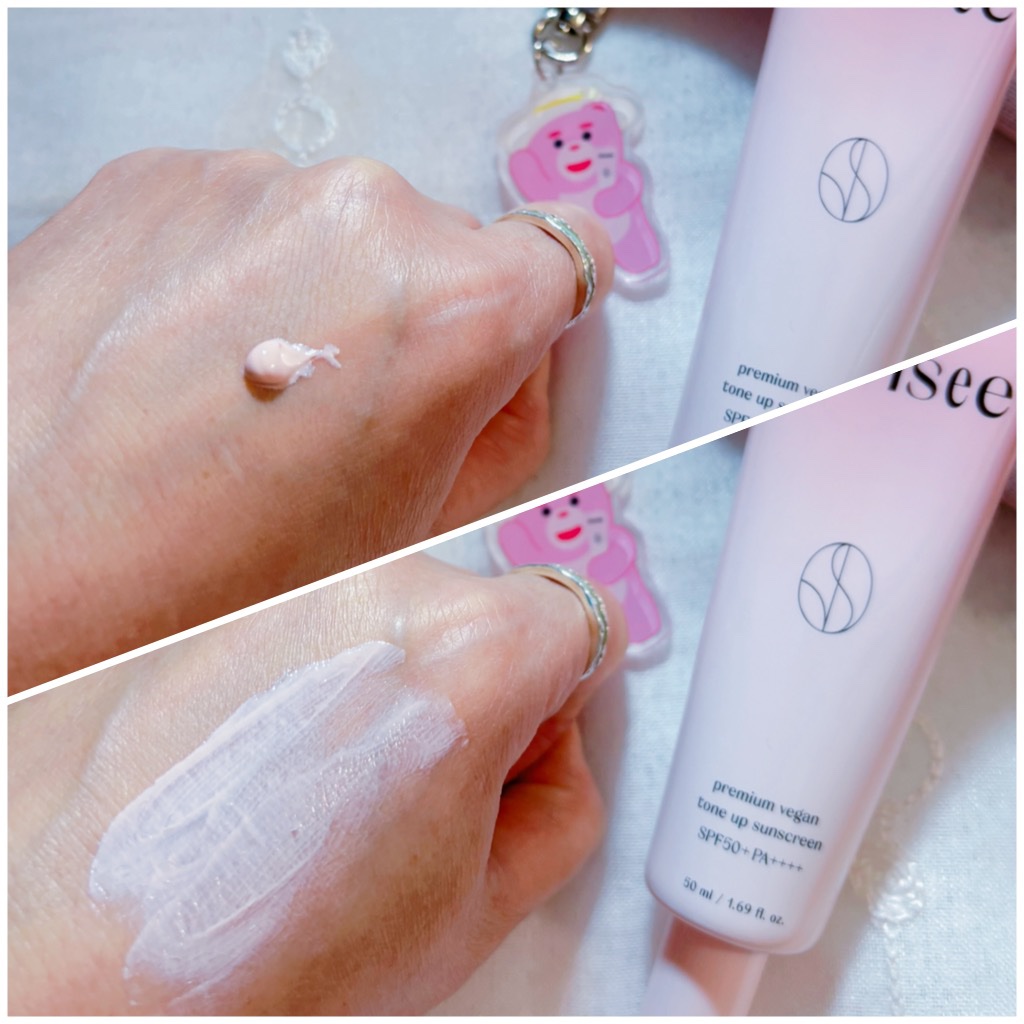 プレミ アムビーガン トーンアップ日焼け止め SPF50+PA++++/dinsee/日焼け止めミルクを使ったクチコミ（3枚目）