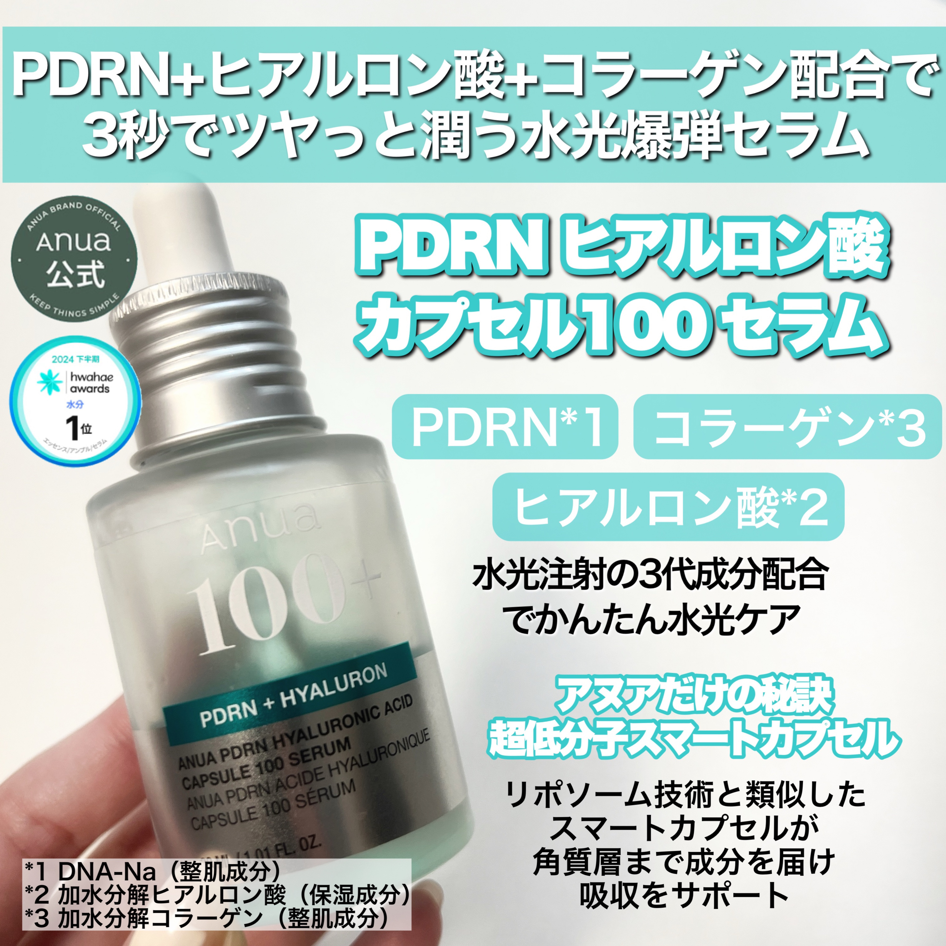 PDRNヒアルロン酸カプセル100セラム/Anua/美容液を使ったクチコミ（2枚目）