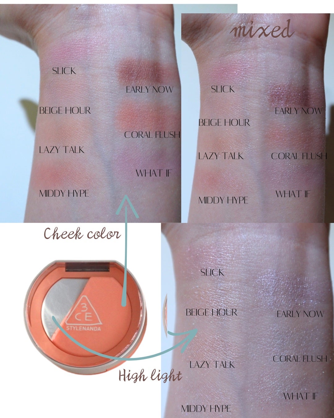 3CE ブラッシュライター/3CE/パウダーチークを使ったクチコミ(1枚目)