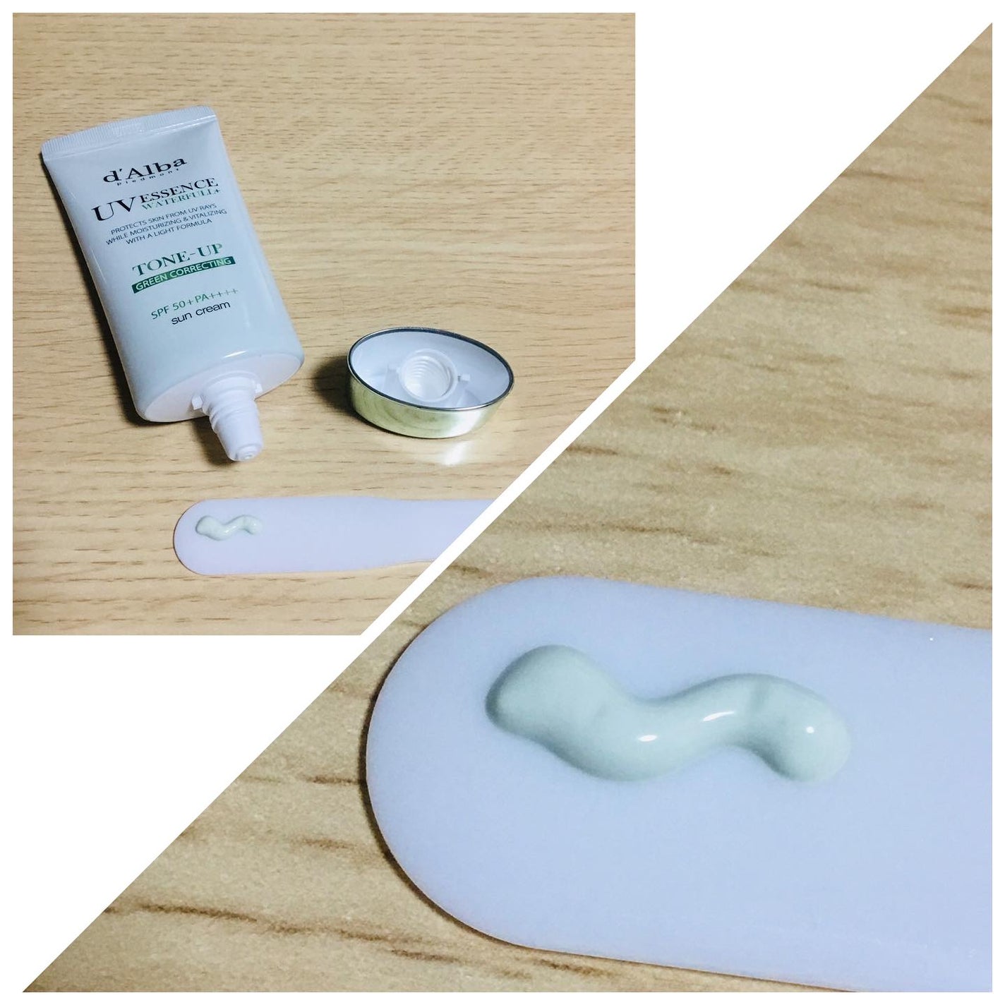 クリーンティーツリーリポソームトーンアップサンクリーム(グリーン)/ダルバ/日焼け止めクリームを使ったクチコミ(2枚目)