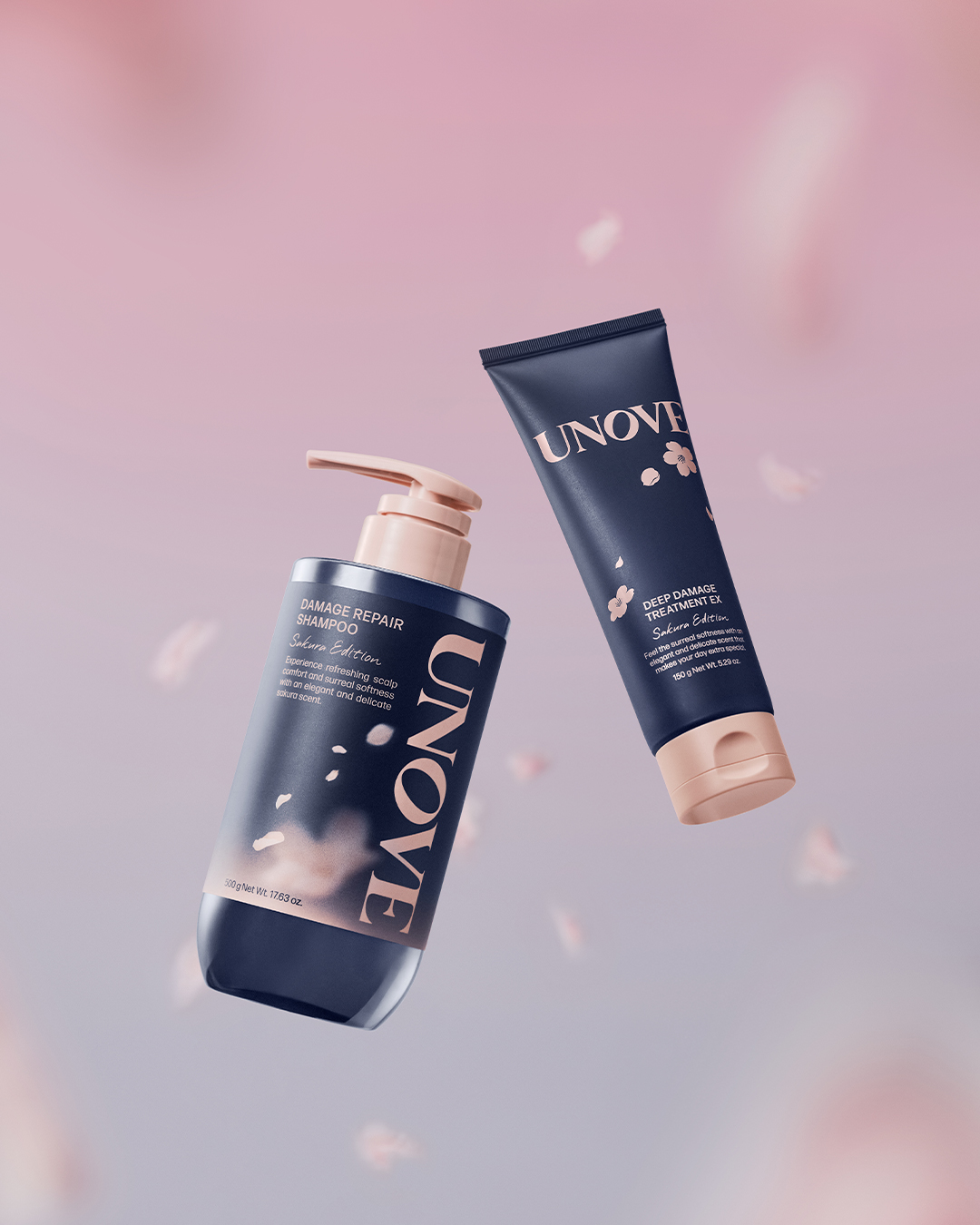 UNOVE　桜エディション ＜シャンプー・ディープダメージトリートメントセット＞/UNOVE/市販シャンプーを使ったクチコミ（2枚目）