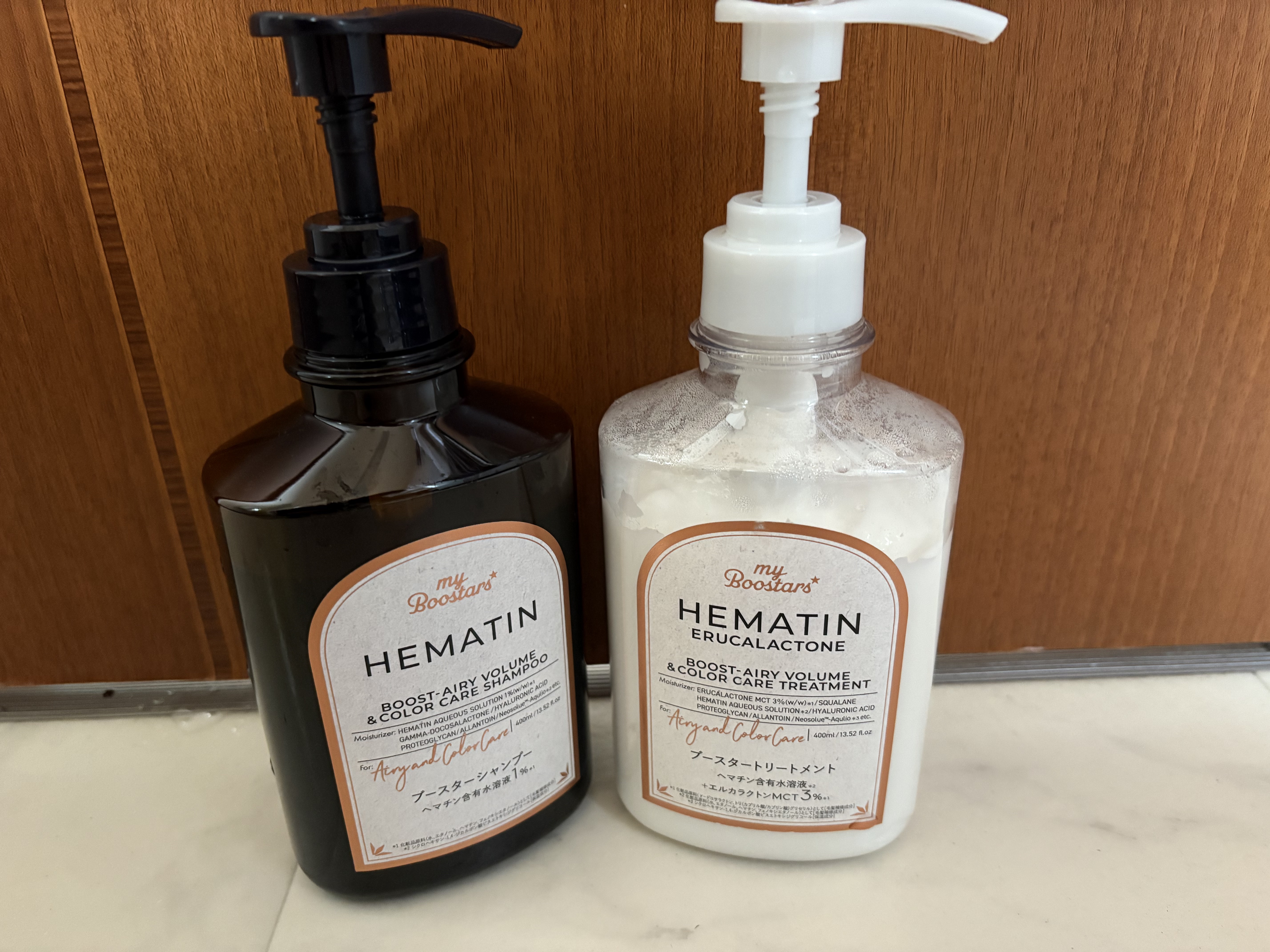 ヘマチン ブースター シャンプー /トリートメント ペアー＆ムスクの香り/マイブースターズ/市販シャンプーを使ったクチコミ（1枚目）