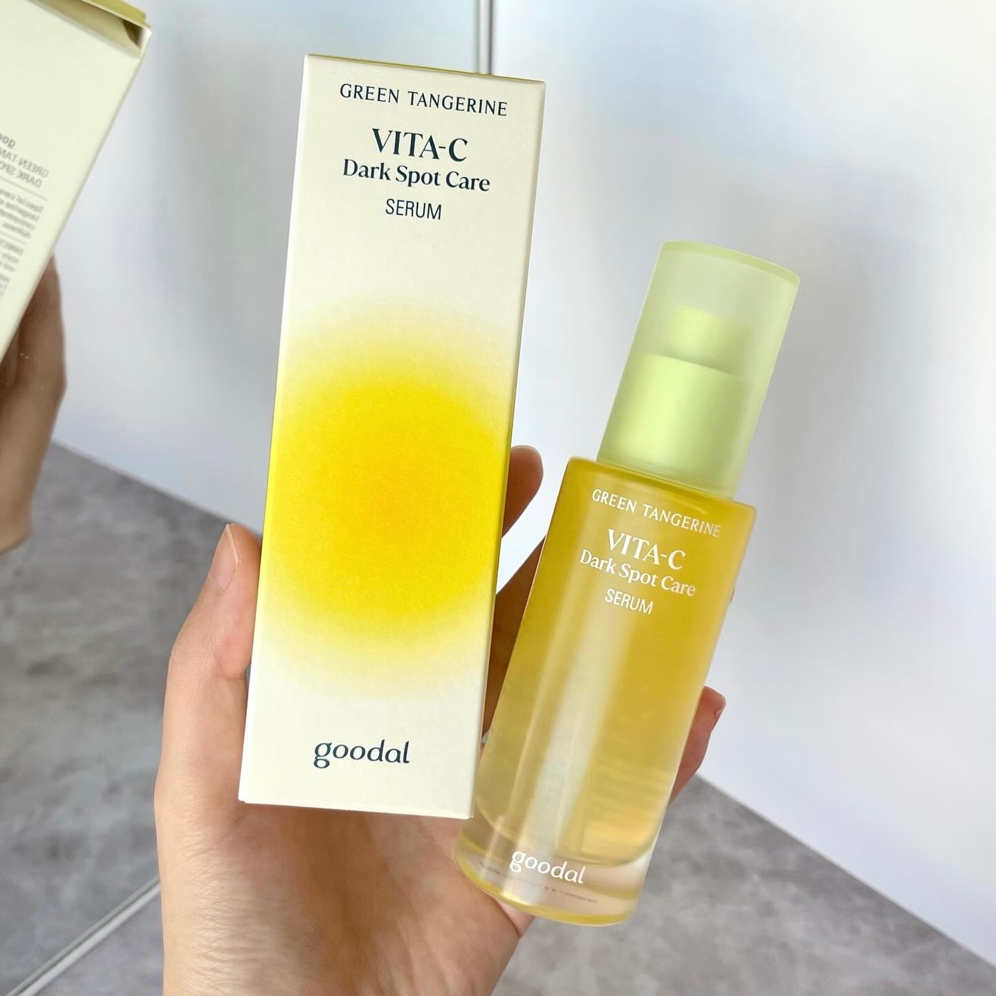 グリーンタンジェリン ビタC ダークスポットケアセラム/goodal/美容液を使ったクチコミ（1枚目）