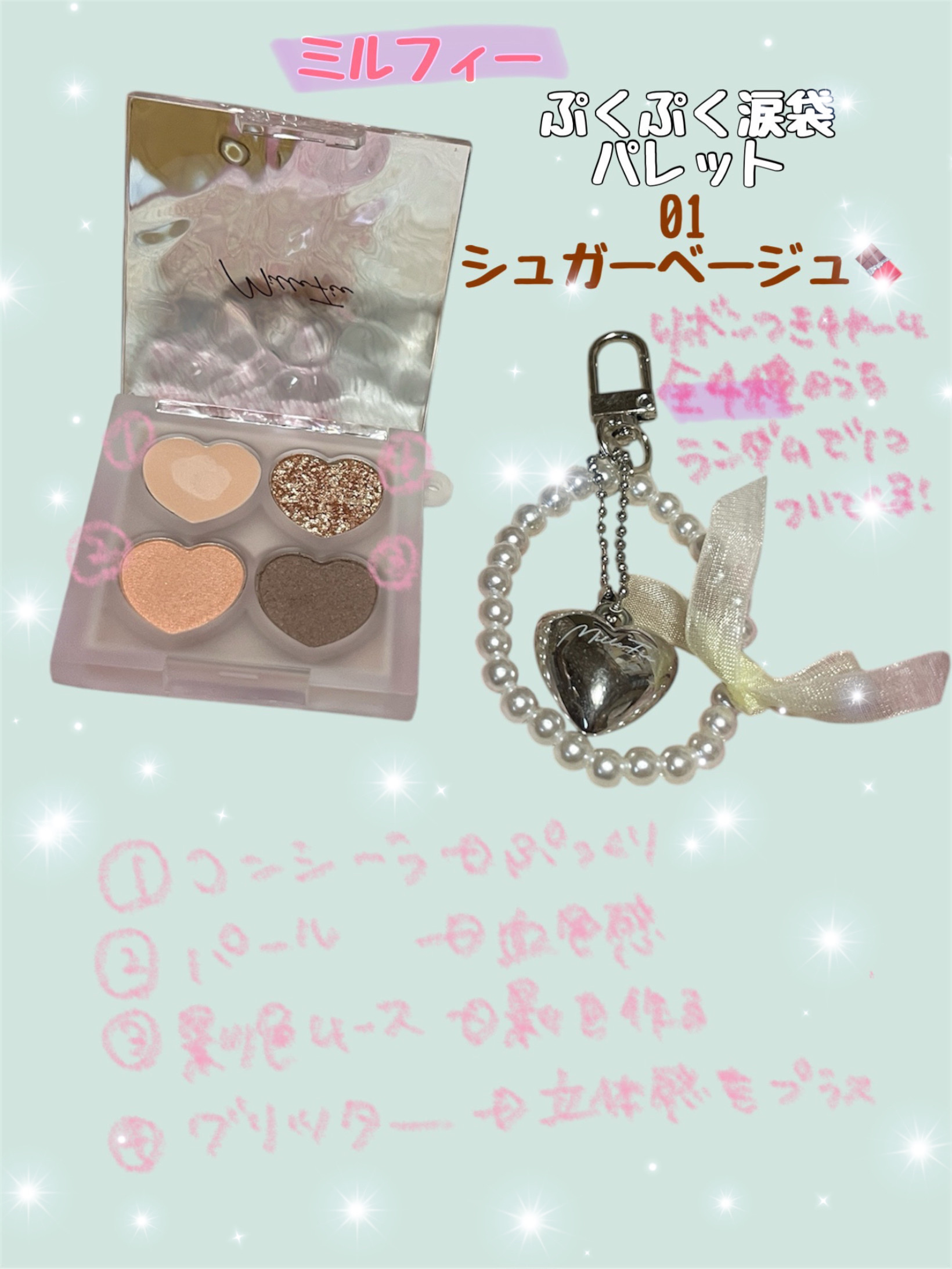 ぷくぷく涙袋パレット/MilleFée/アイシャドウパレットを使ったクチコミ（3枚目）