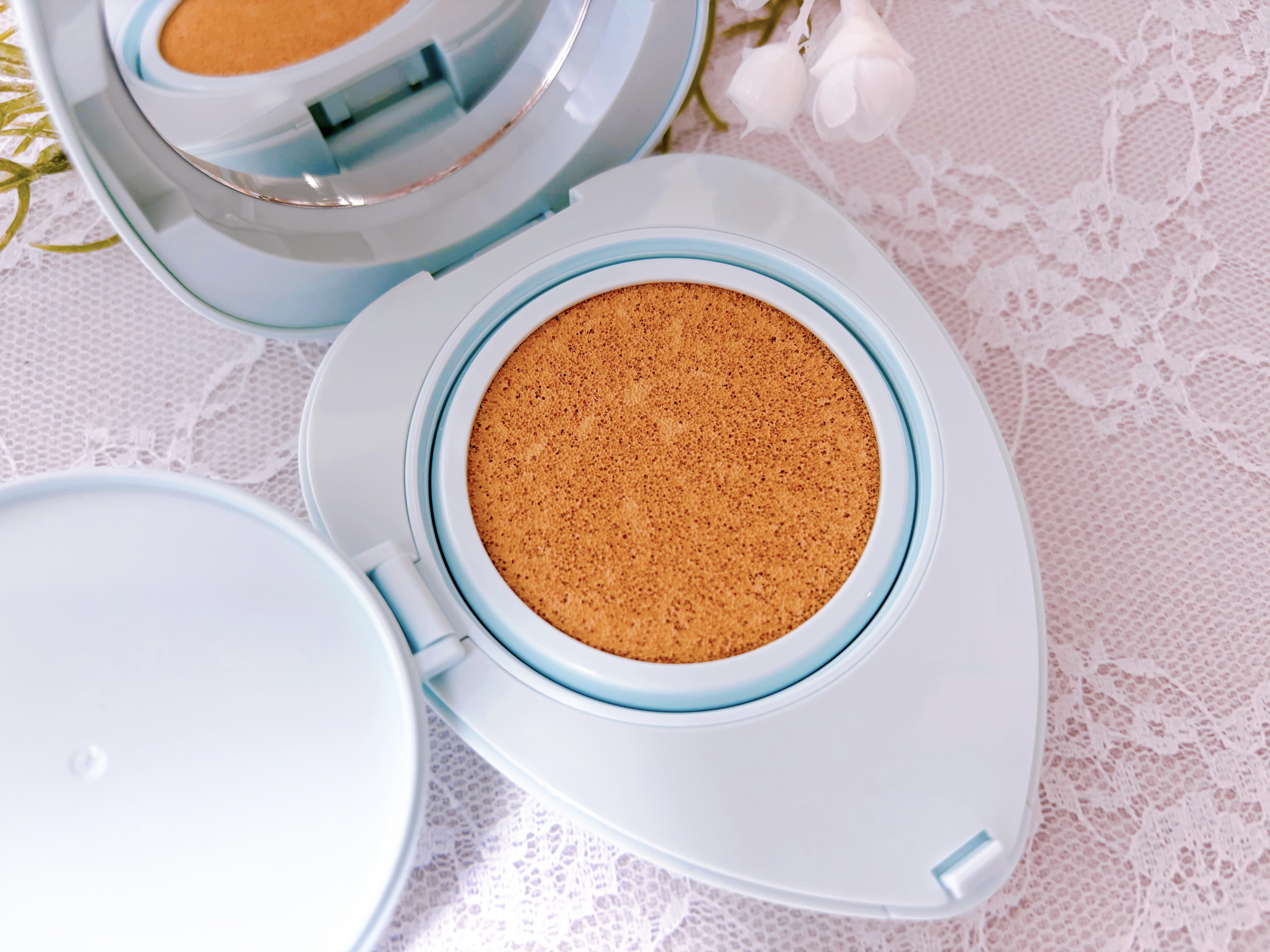 トワタッチ ハートクッション アクアベア 21 ベージュ本体/troistouch/クッションファンデーションを使ったクチコミ（2枚目）