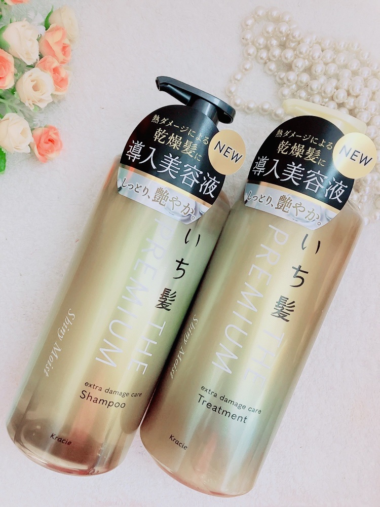 THE PREMIUM エクストラダメージケアシャンプー／トリートメント（シャイニーモイスト）/いち髪/市販シャンプーを使ったクチコミ（1枚目）