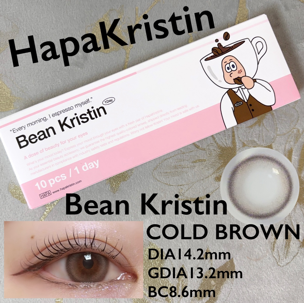 Bean Kristin 1day/Hapa kristin/ワンデー（１DAY）カラコンを使ったクチコミ（1枚目）