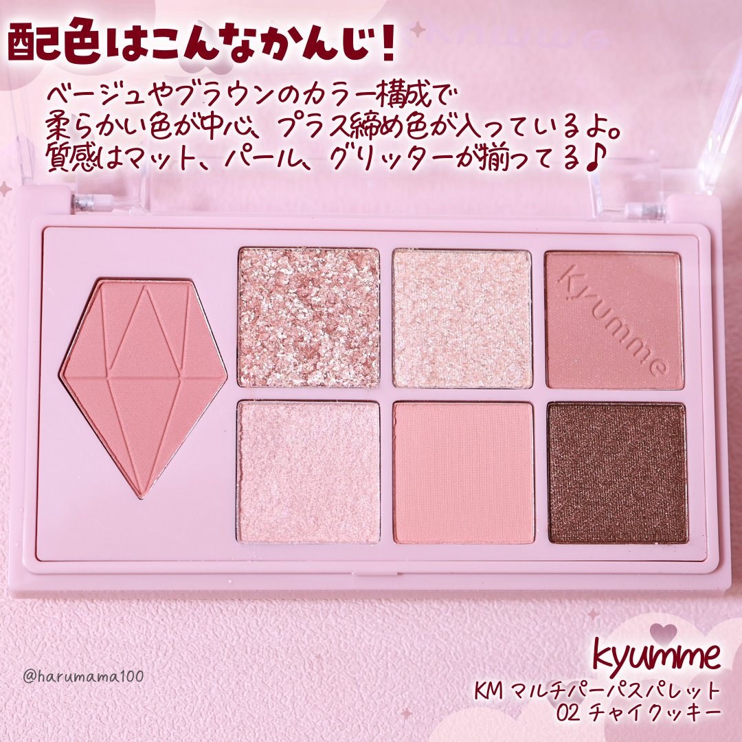 KM マルチパーパスパレット/DAISO/アイシャドウパレットを使ったクチコミ（3枚目）