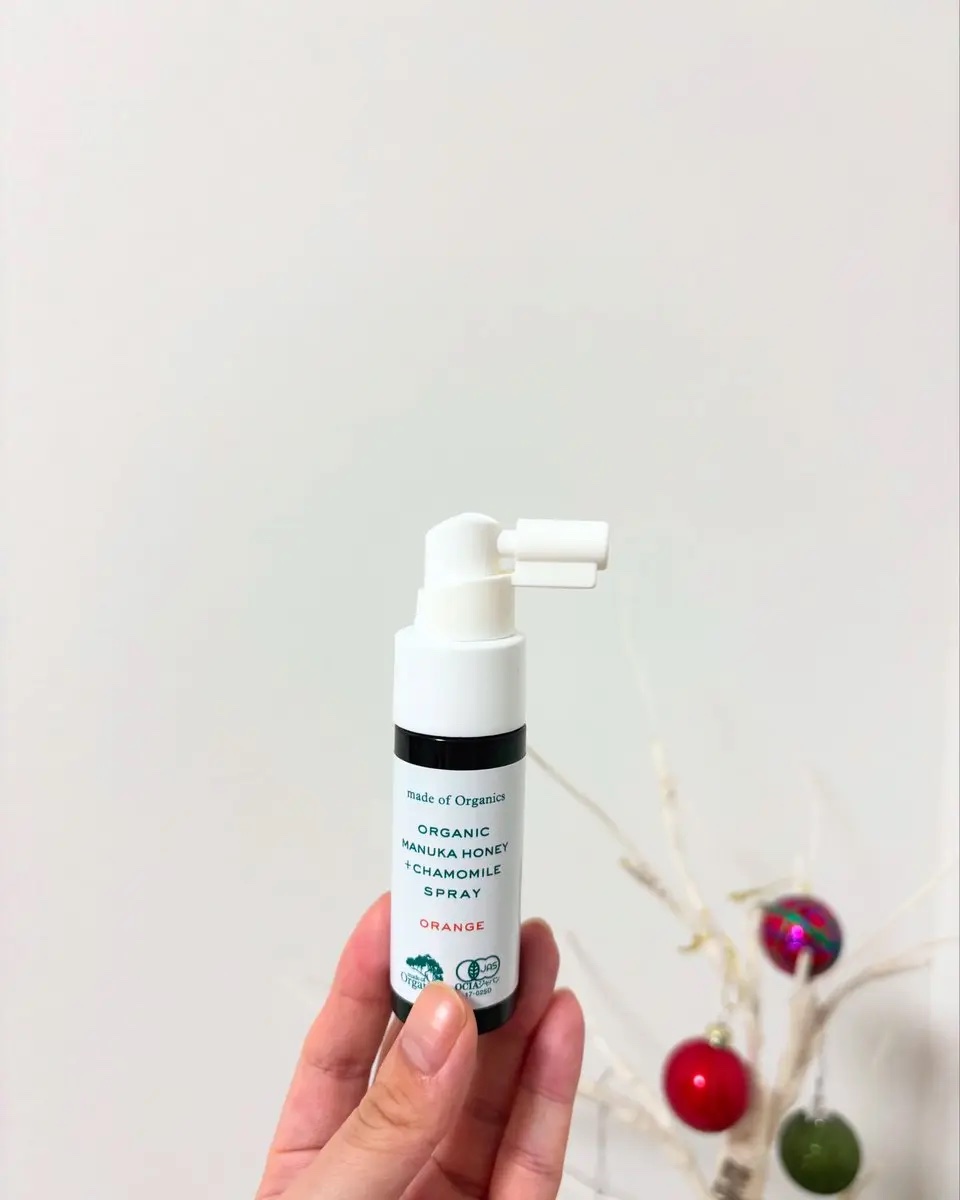 マヌカハニー＋カモミールスプレー オレンジ味/made of Organics/その他オーラルケアを使ったクチコミ（1枚目）