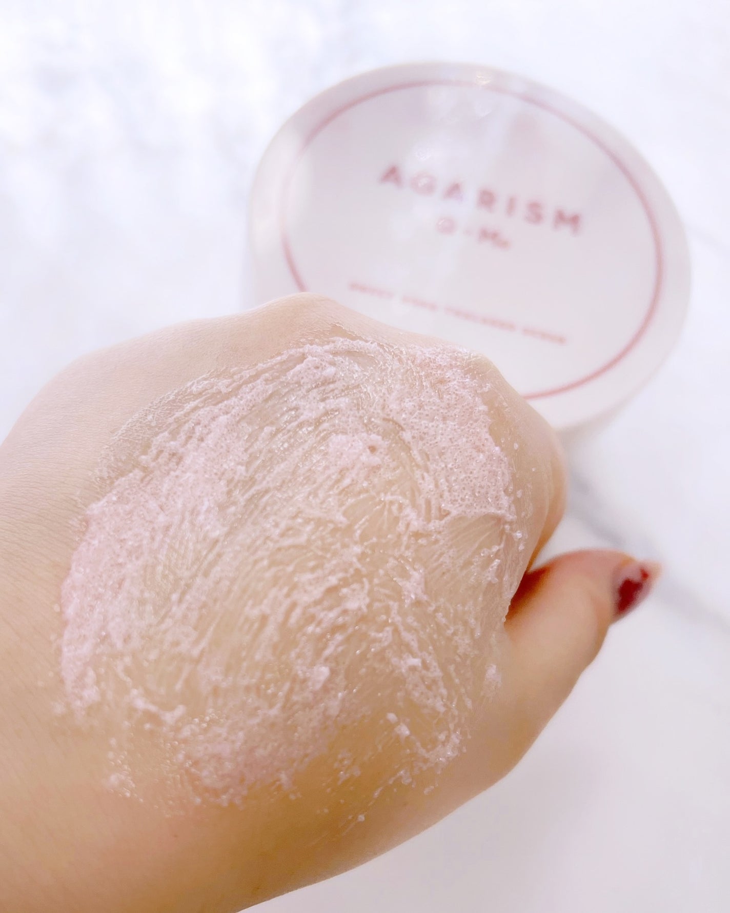 キューミースウィートボムタラソスクラブ ピオニーブーケの香り/AGARISM/ボディスクラブを使ったクチコミ(5枚目)