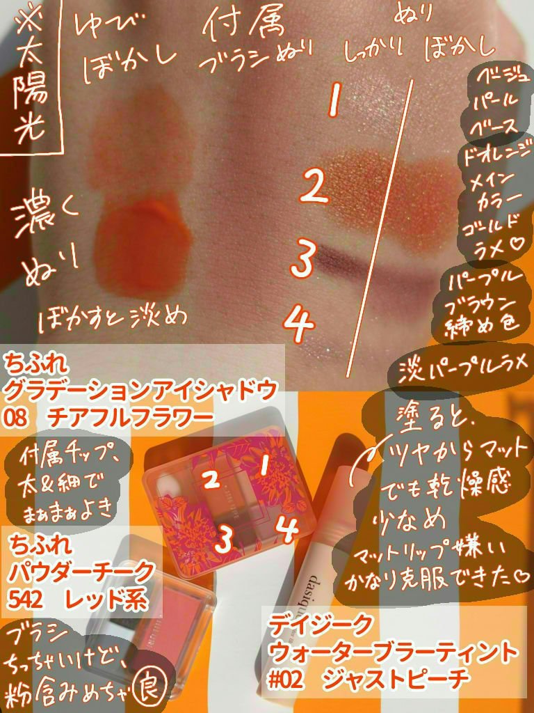 ウォーターブラーティント 02 ジャストピーチ/dasique/リップティントを使ったクチコミ（2枚目）