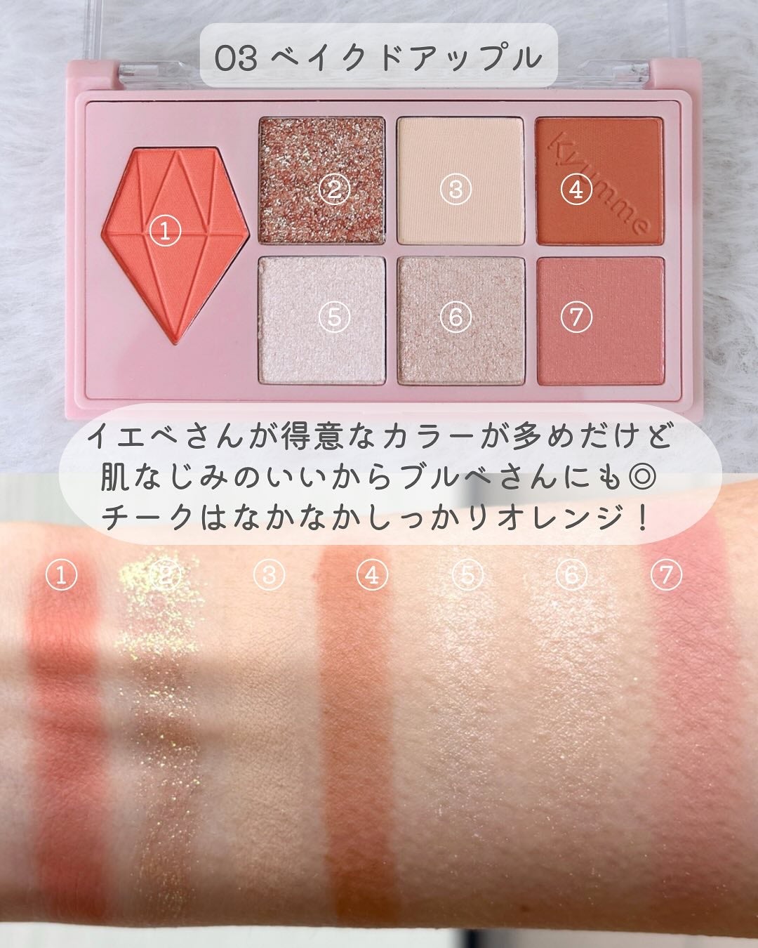 KM マルチパーパスパレット/DAISO/アイシャドウパレットを使ったクチコミ(7枚目)