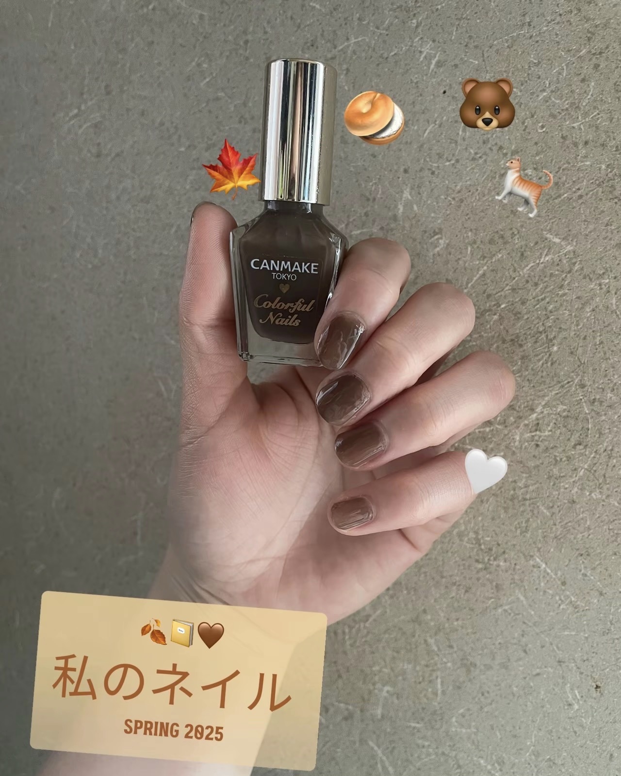 カラフルネイルズ N72 マロングラッセ/キャンメイク/マニキュアを使ったクチコミ（1枚目）