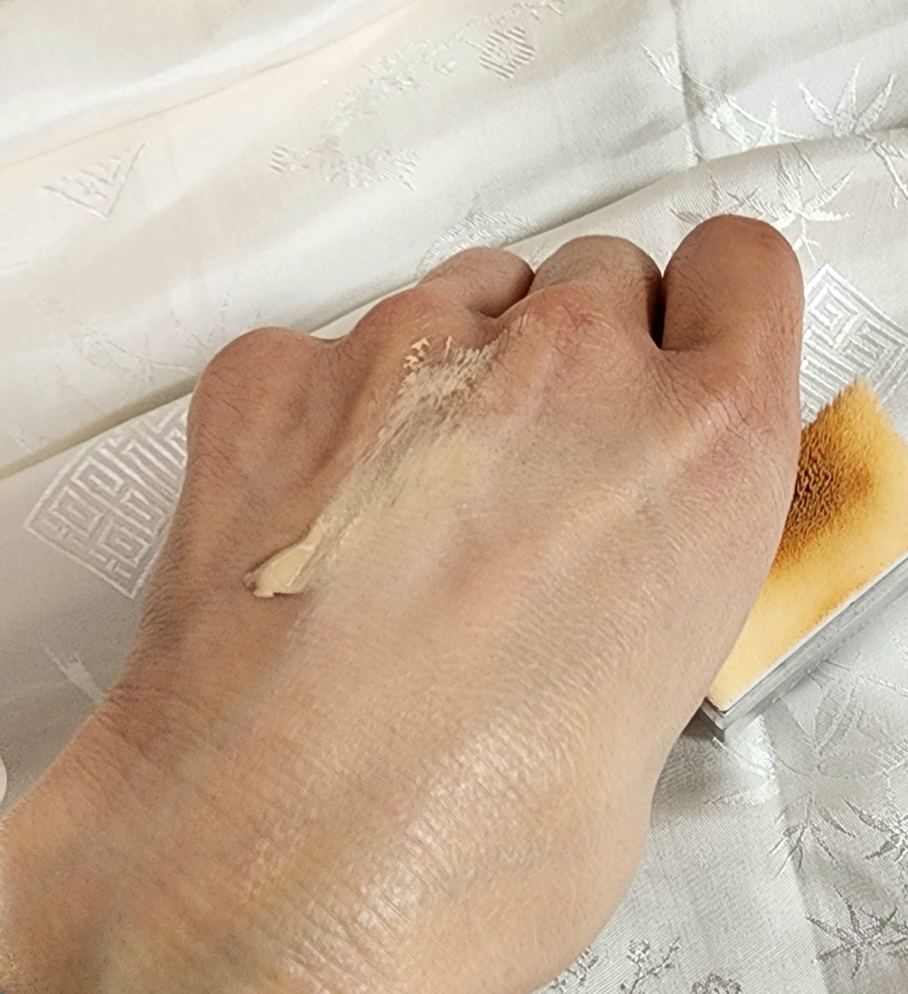 KM フラットブラシ /DAISO/メイクブラシを使ったクチコミ（2枚目）