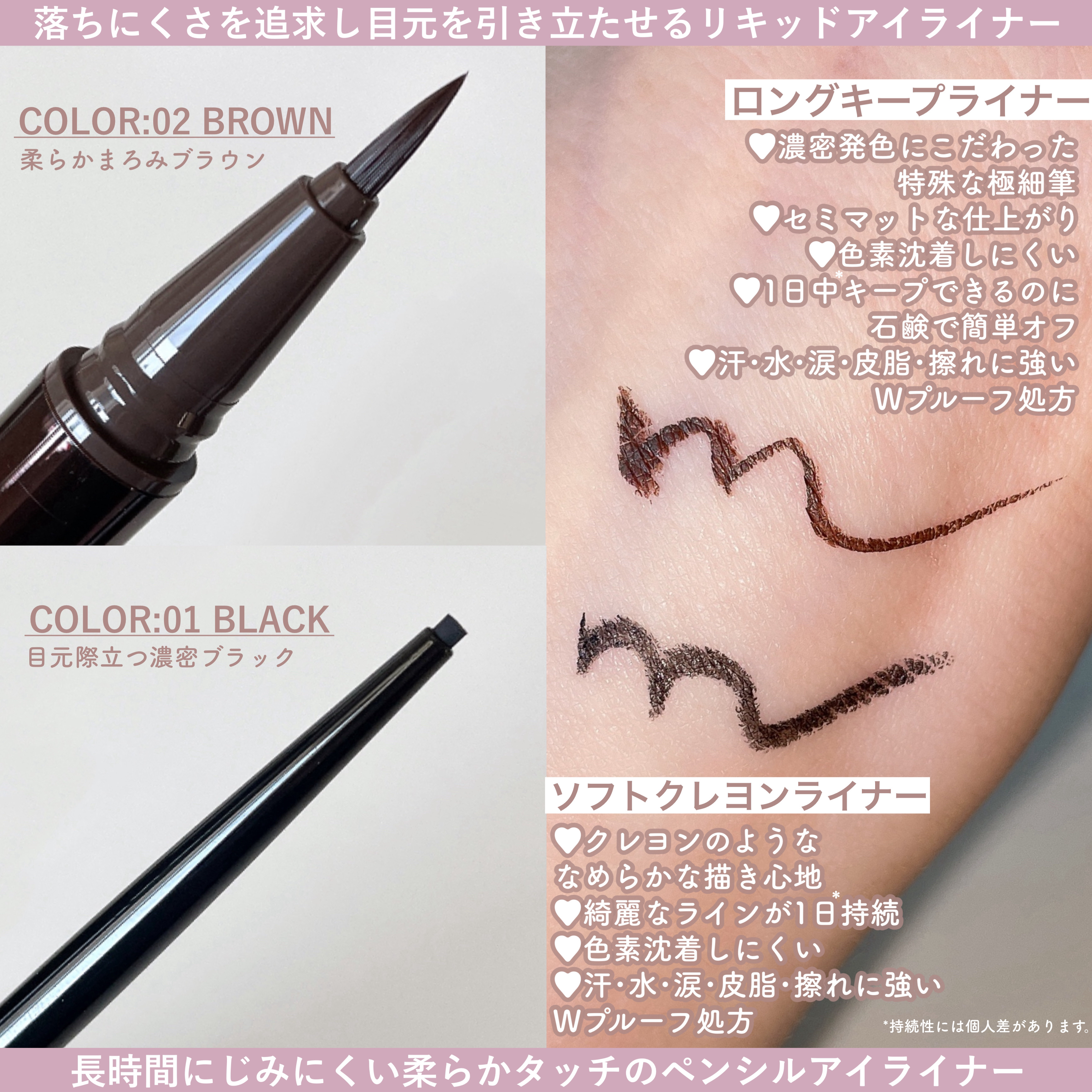 リリミュウ ロングキープライナー/Ririmew/リキッドアイライナーを使ったクチコミ（3枚目）