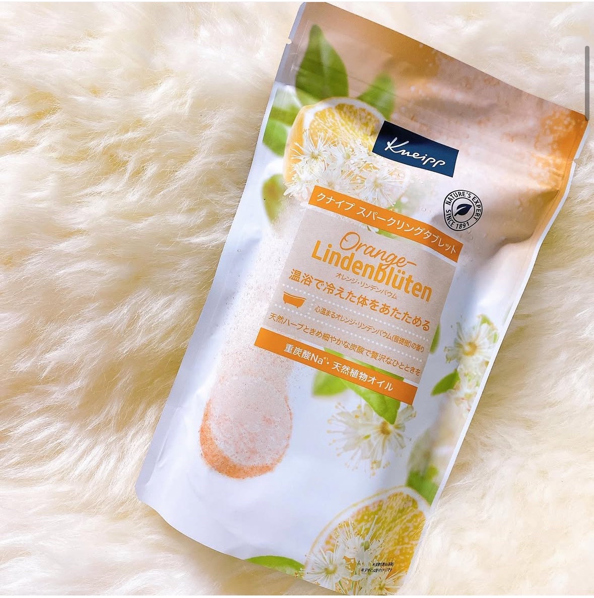 クナイプ スパークリングタブレット オレンジ・リンデンバウム ＜菩提樹＞の香り /クナイプ/炭酸系入浴剤を使ったクチコミ（1枚目）