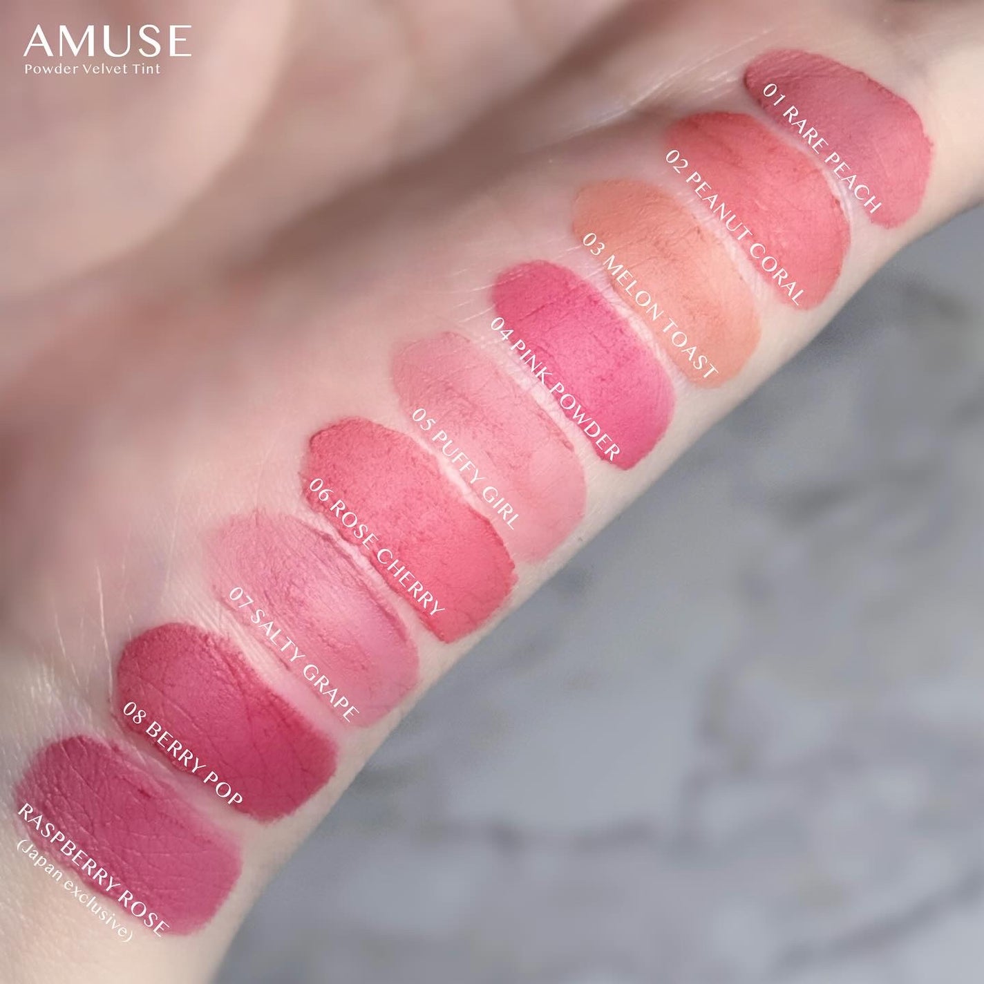 パウダーベルベットティント/AMUSE/リップティントを使ったクチコミ(2枚目)