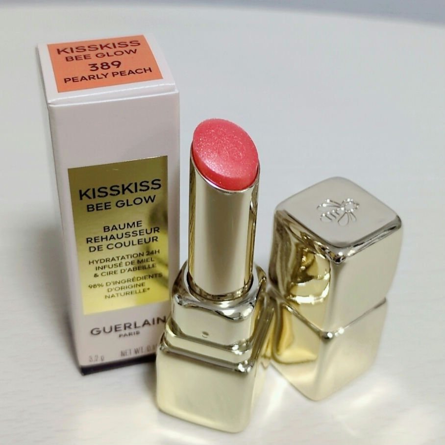 キスキス ビー グロウ パーリー 389 パーリー ピーチ/GUERLAIN/口紅を使ったクチコミ（1枚目）