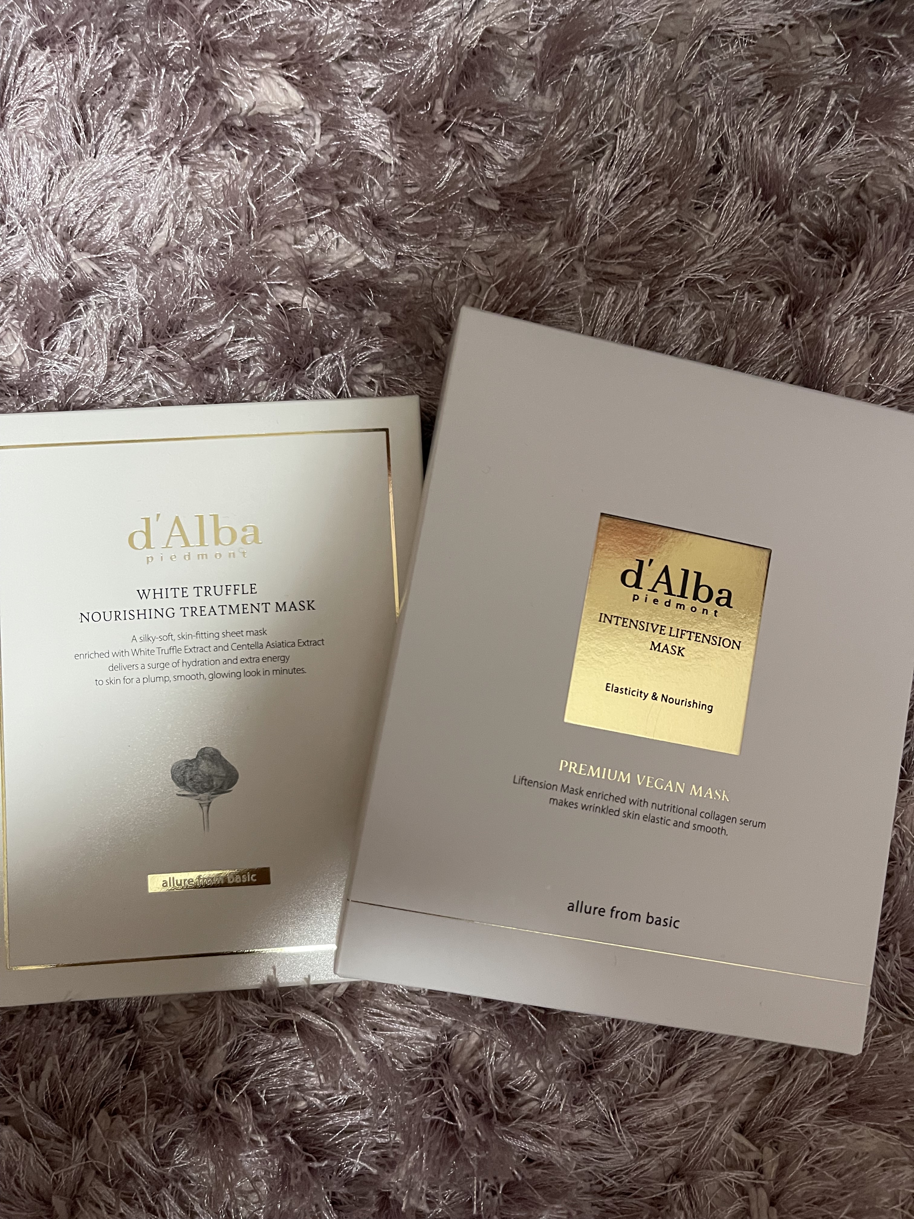 今回はダルバのパックを使用しました！
インテンシブリフテンションマスクは、
乾燥肌が使用しても凄く保湿されて、
その上引き上げて少しむくみが軽減されて、顔がスッキリしました😌

ホワイトトリュフナリシングトリートメントマスクについては、
