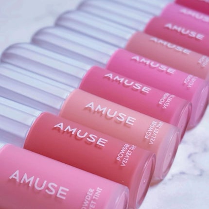 パウダーベルベットティント/AMUSE/リップティントを使ったクチコミ(4枚目)
