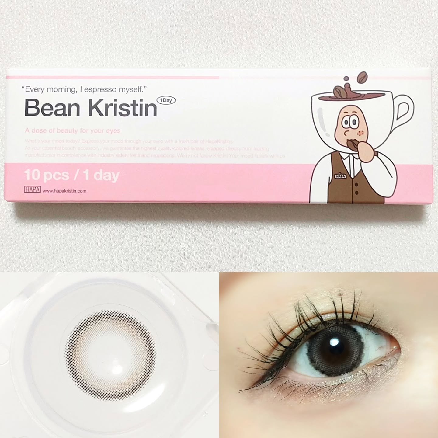 Bean Kristin 1day/Hapa kristin/ワンデー（１DAY）カラコンを使ったクチコミ（1枚目）