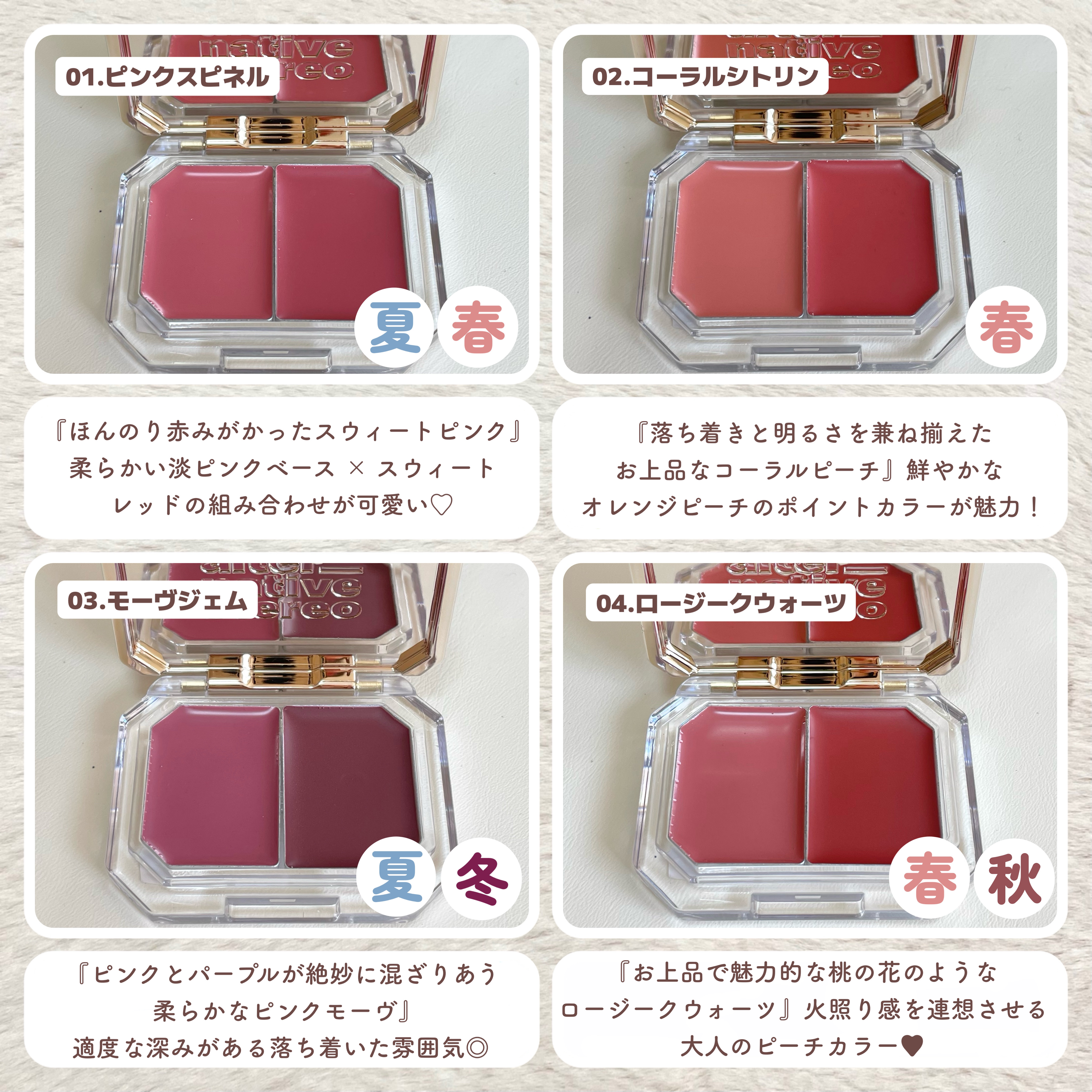 Lip &Cheek Blushing Pendant  05 ライラックバーズ/alternativestereo/ジェル・クリームチークを使ったクチコミ（3枚目）