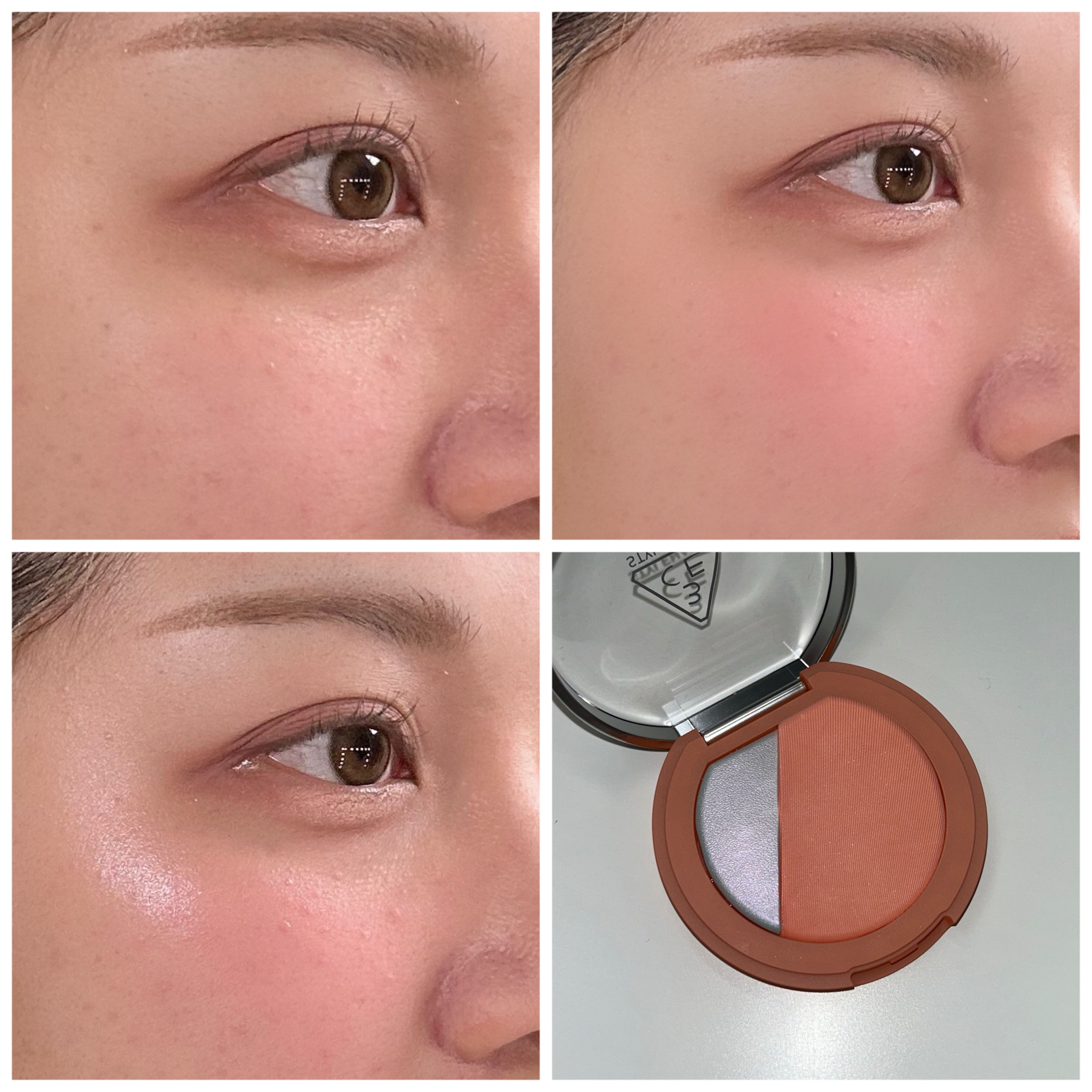 3CE ブラッシュライター コーラルフラッシュ/3CE/パウダーチークを使ったクチコミ（2枚目）